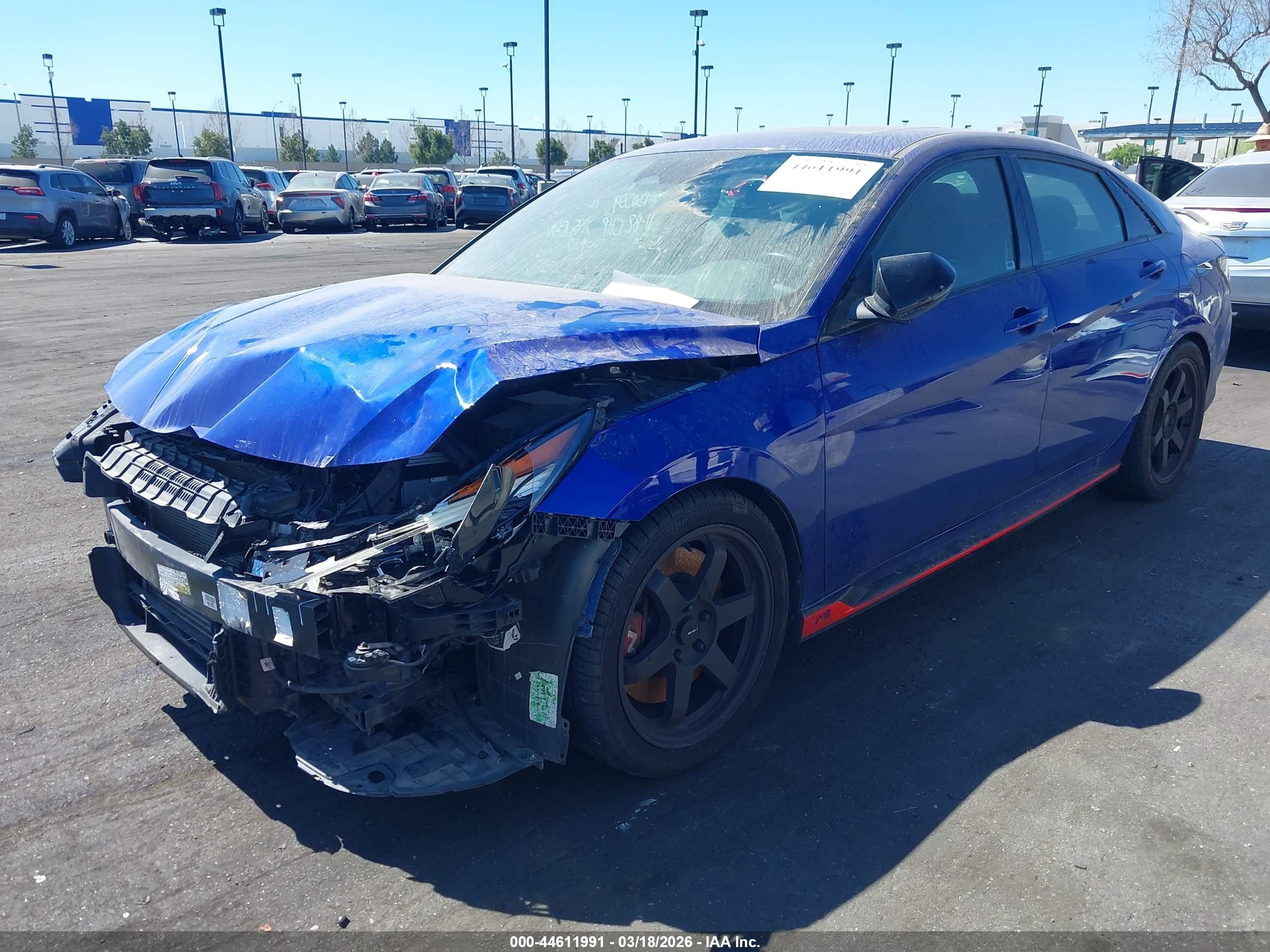 2022 Hyundai Elantra VIN KMHLW4AK7NU006182 IAAI salvage auction — Front & Rear, Salvage Certificate (California), sold $4,650 on 2026-09-14 (photo 2)