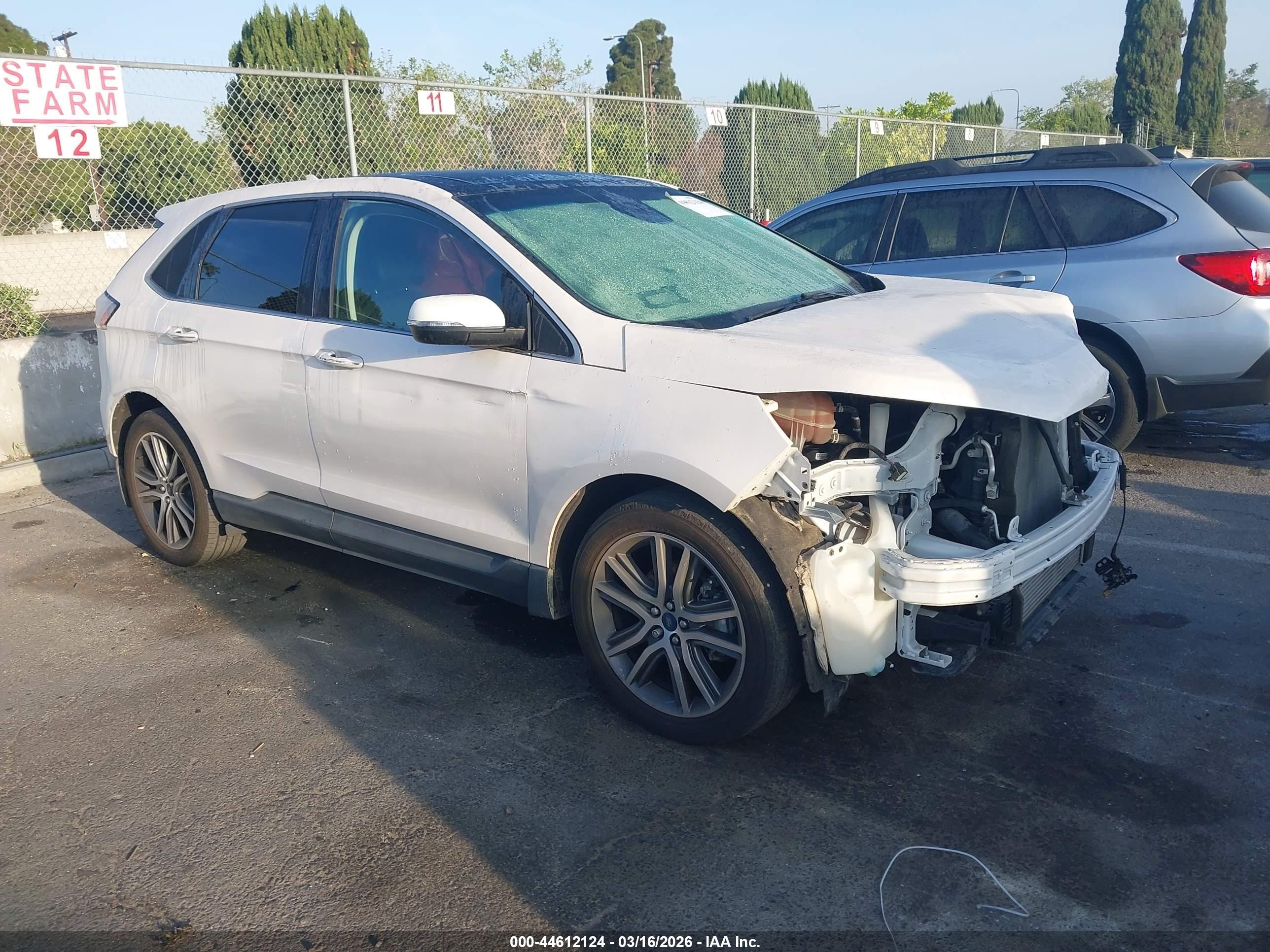 2019 Ford Edge VIN 2FMPK3K91KBC11209 IAAI salvage auction — Front End, Salvage (California), sold $3,600 on 2026-07-09 (photo 1)