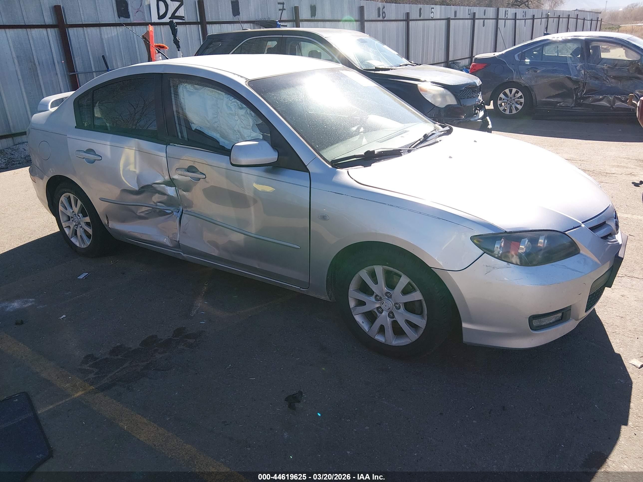 2007 Mazda 3 VIN JM1BK323671675111 IAAI salvage auction — Side, Salvage (Utah), sold $275 on 2026-07-09 (photo 1)