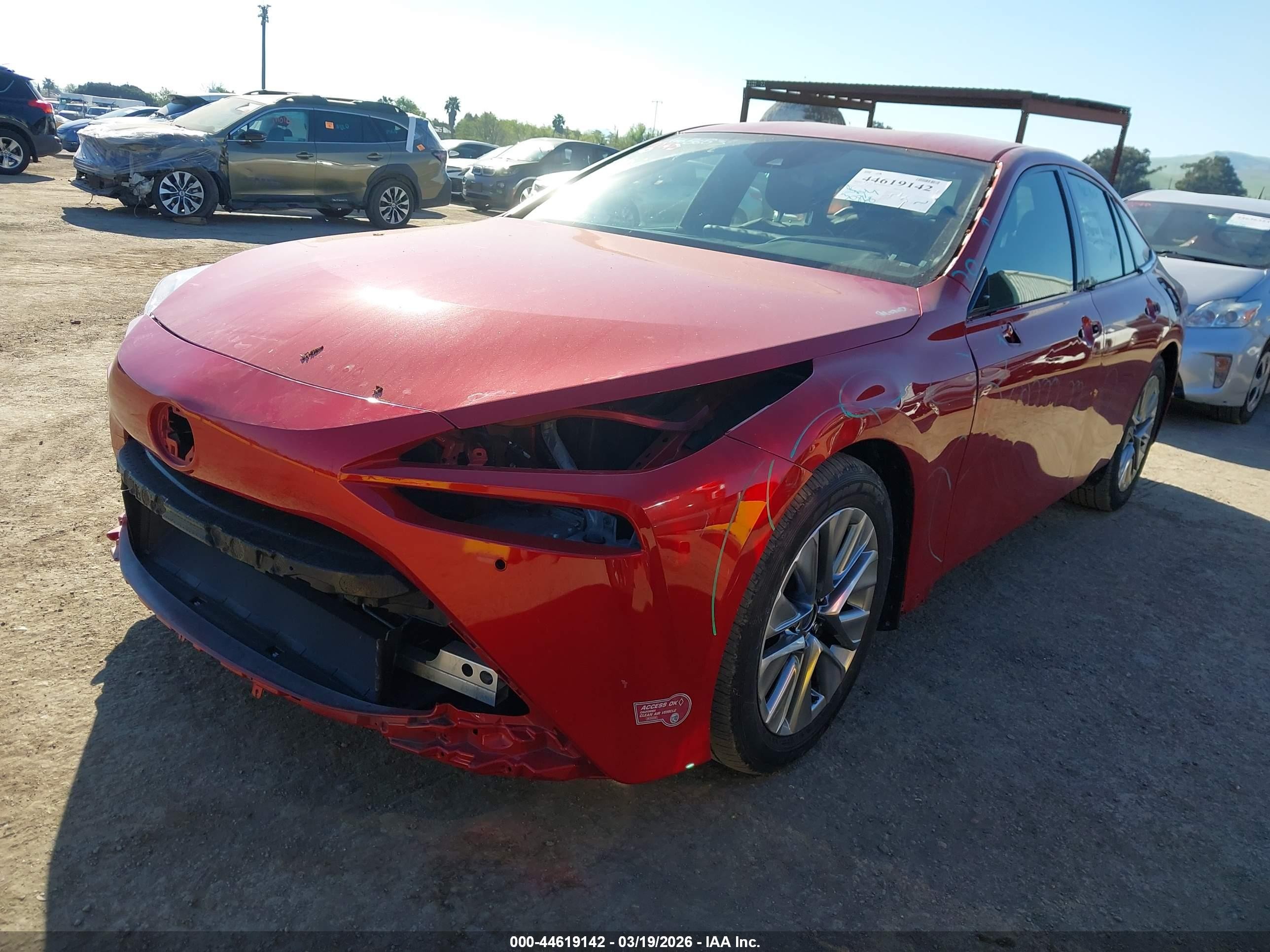 2022 Toyota Mirai VIN JTDAAAAA3NA007184 IAAI salvage auction — Front End, Salvage (California), sold $125 on 2026-07-09 (photo 2)