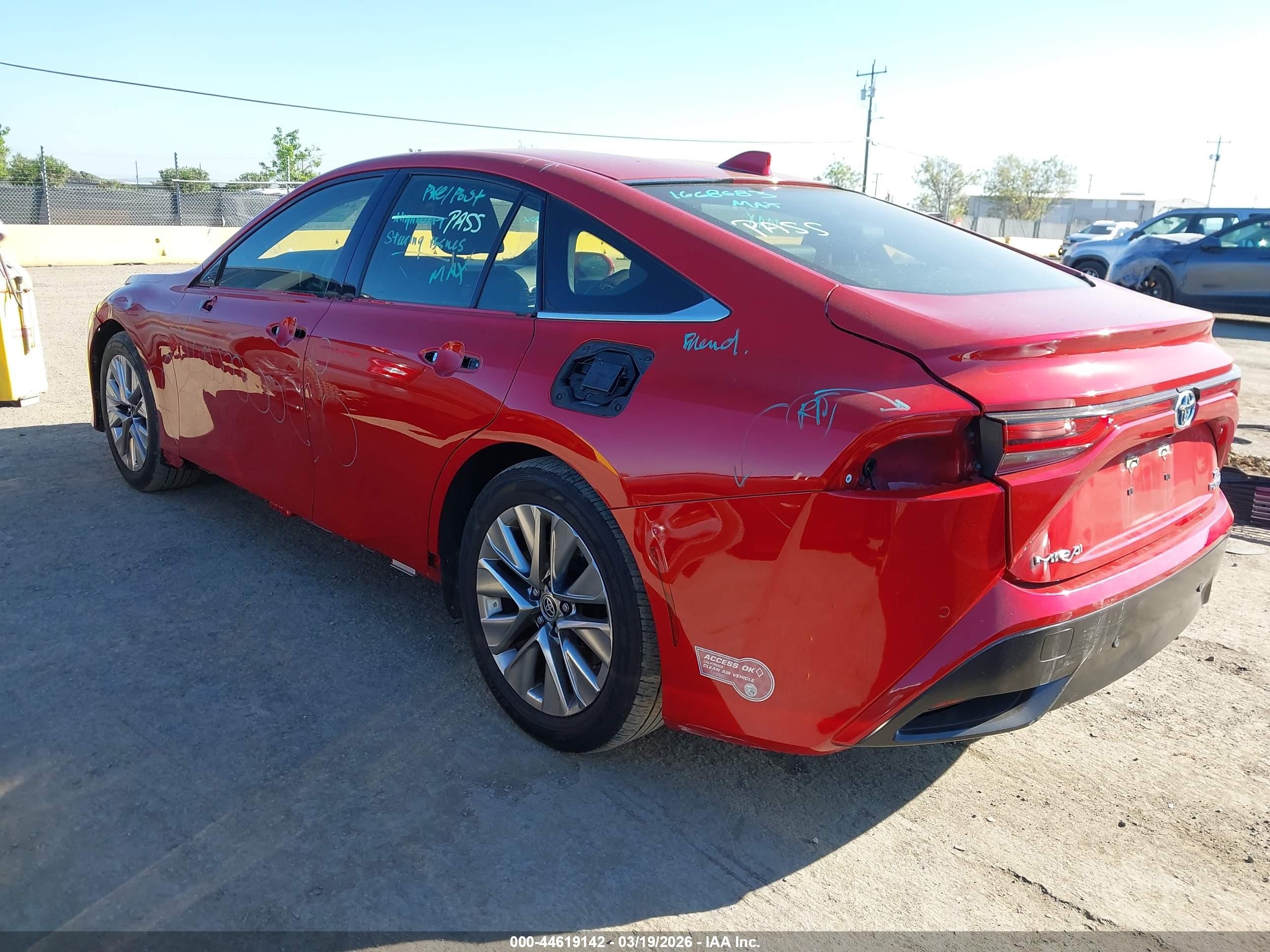 2022 Toyota Mirai VIN JTDAAAAA3NA007184 IAAI salvage auction — Front End, Salvage (California), sold $125 on 2026-07-09 (photo 3)