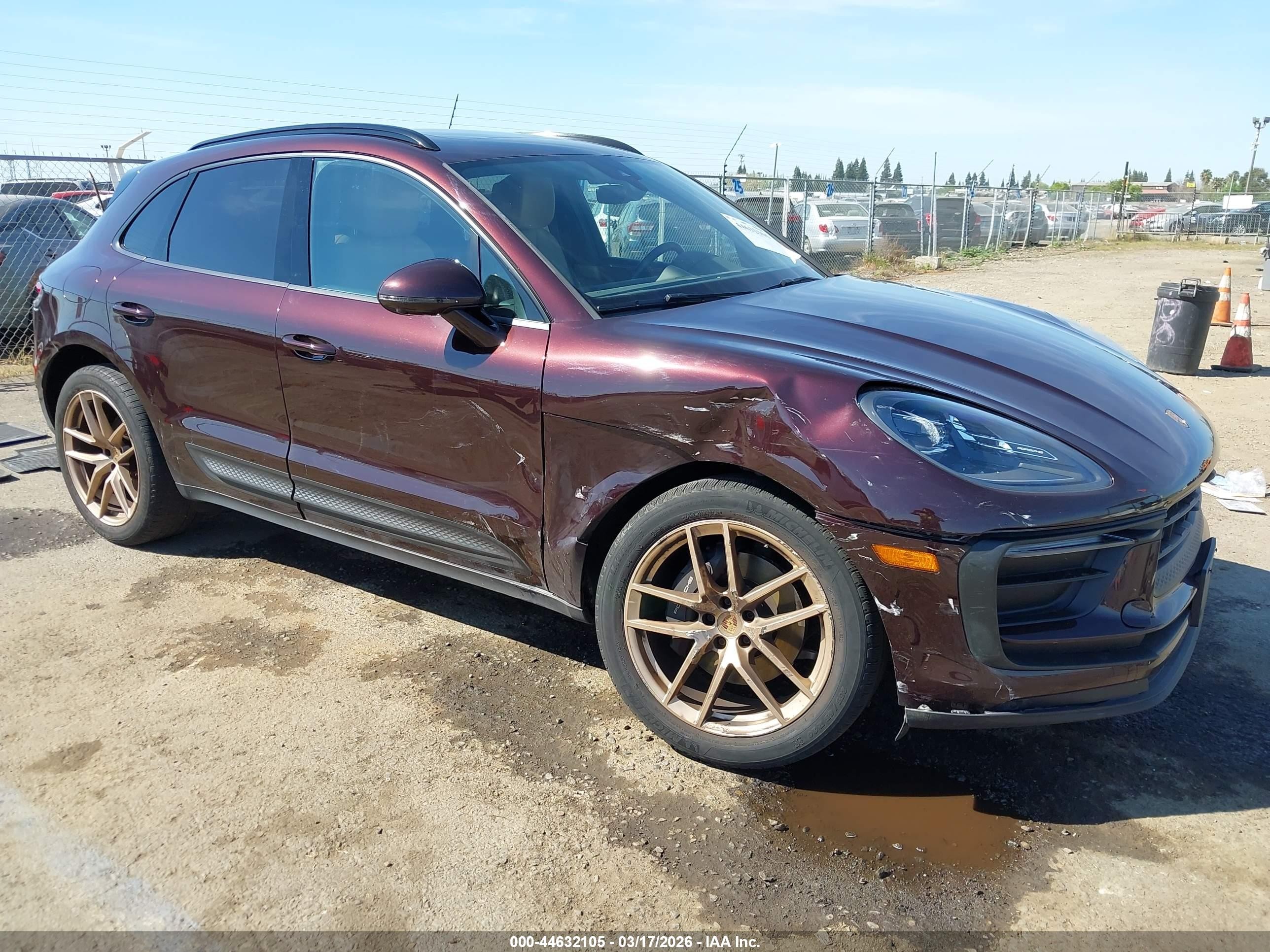 2023 Porsche Macan VIN WP1AA2A51PLB14975 IAAI salvage auction — Unknown, Salvage (California), sold $19,500 on 2026-09-07 (photo 1)