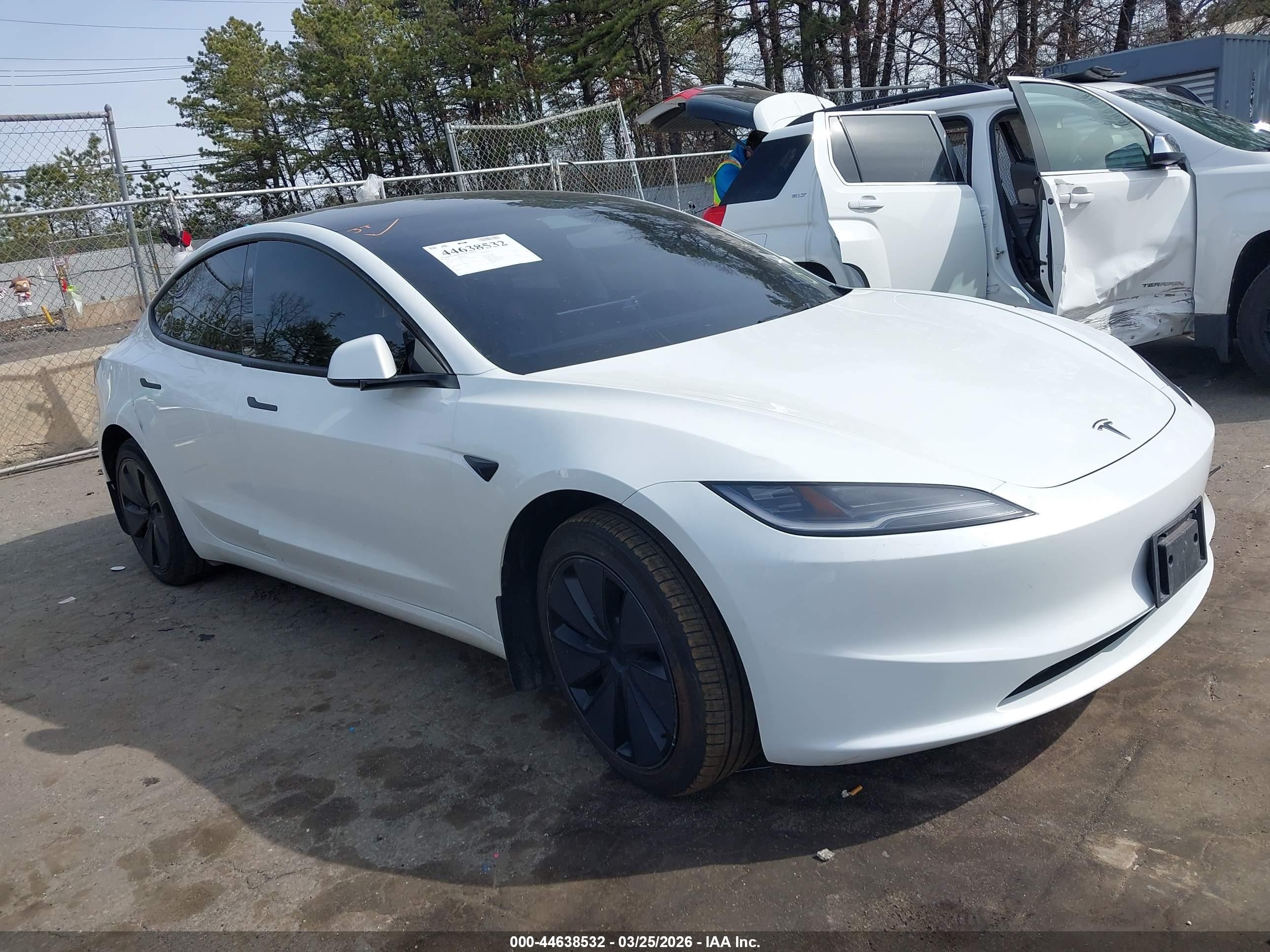 2024 Tesla Model 3 VIN 5YJ3E1EAXRF824429 IAAI salvage auction — Water/Flood, Mv-907A (New York), sold $11,300 on 2026-06-30 (photo 1)
