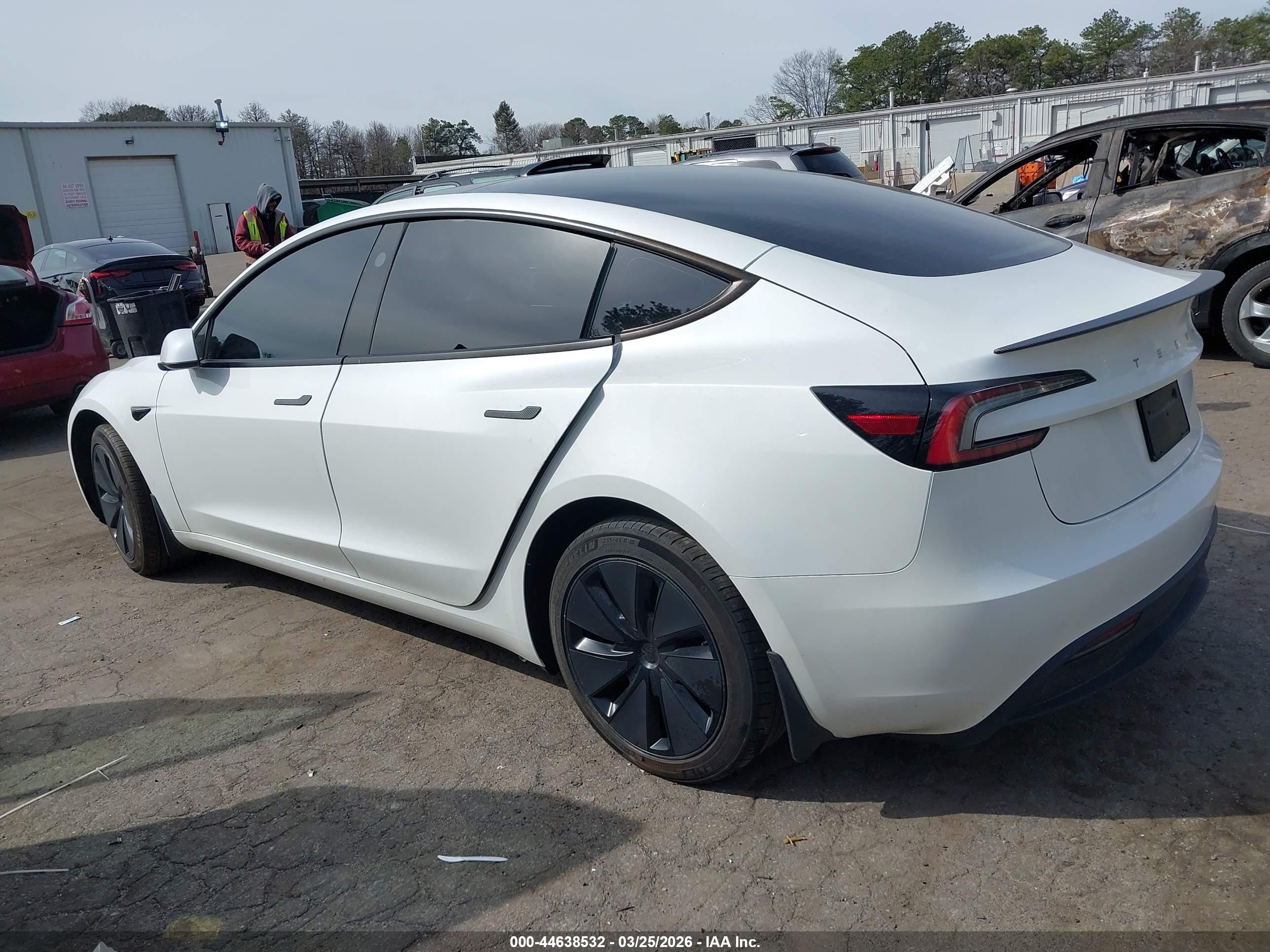 2024 Tesla Model 3 VIN 5YJ3E1EAXRF824429 IAAI salvage auction — Water/Flood, Mv-907A (New York), sold $11,300 on 2026-06-30 (photo 3)