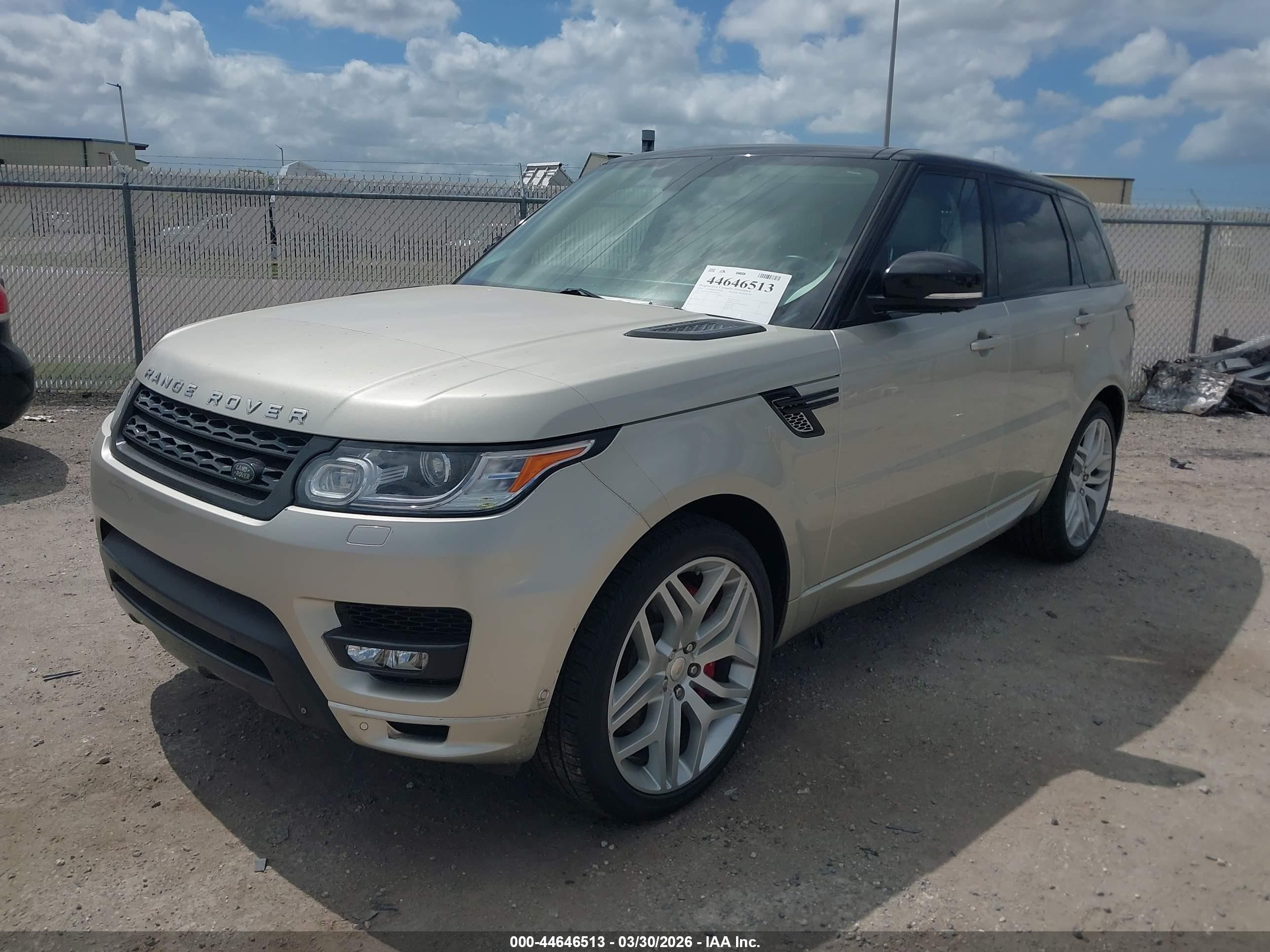 2014 Land rover Range rover sport VIN SALWV2TF0EA383293 IAAI salvage auction — Unknown, Rebuildable (Florida), sold $9,300 on 2026-09-19 (photo 2)
