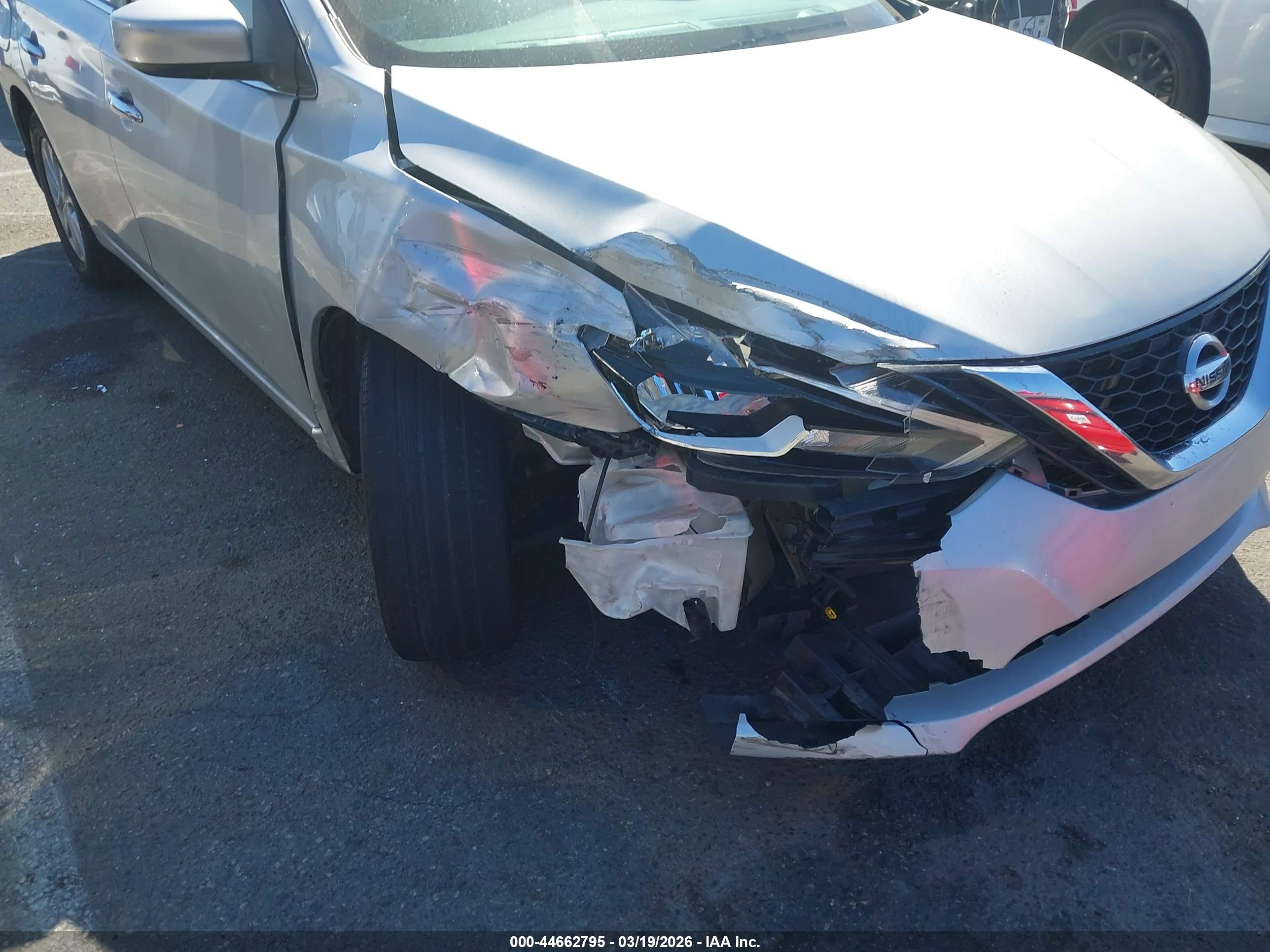 2019 Nissan Sentra VIN 3N1AB7AP3KY418535 IAAI salvage auction — Front End, Salvage (California), sold $2,500 on 2026-07-09 (photo 6)