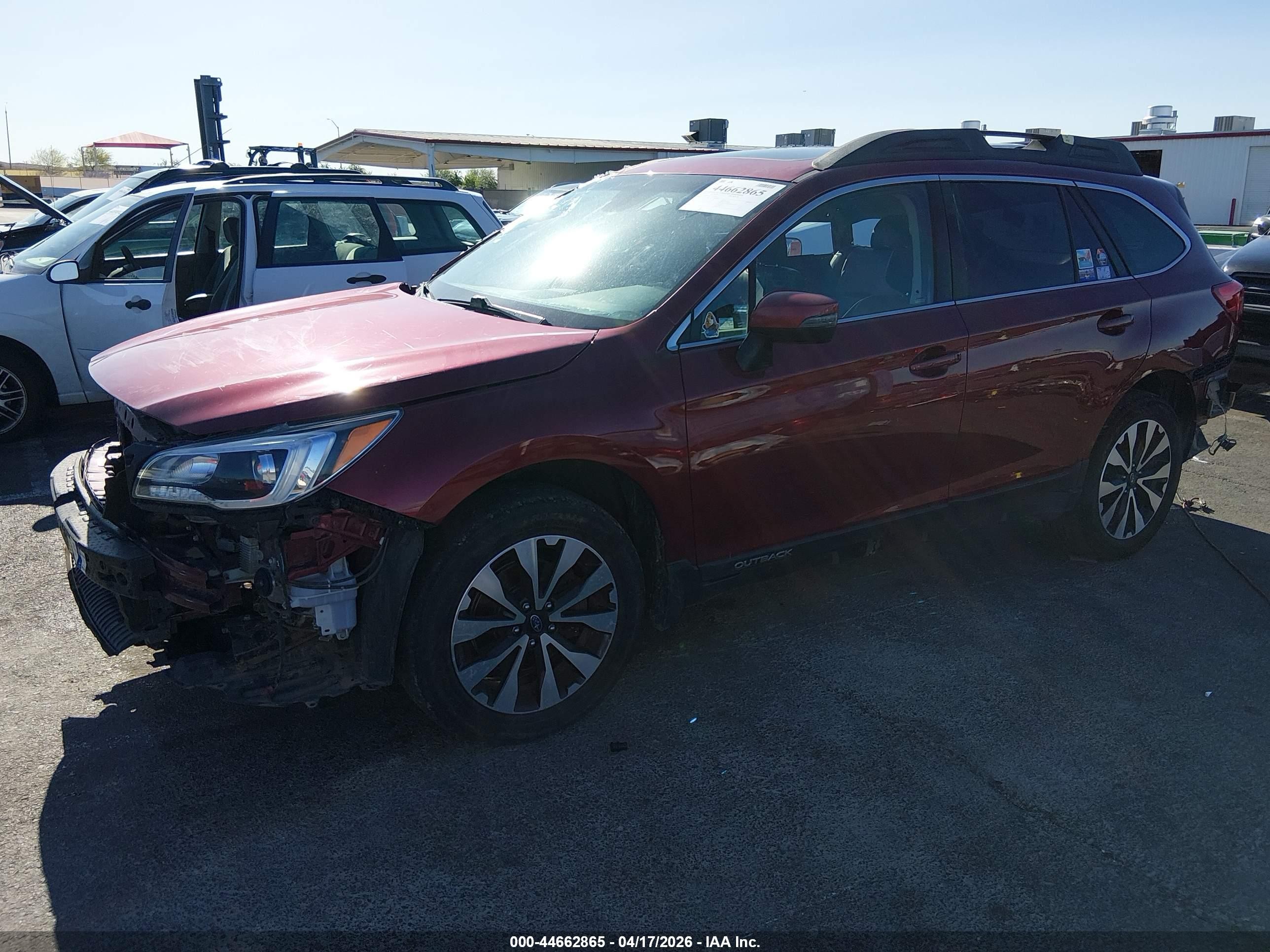 2017 Subaru Outback VIN 4S4BSENC6H3332887 IAAI salvage auction — All Over, Salvage (Nevada), sold $1,550 on 2026-07-10 (photo 2)