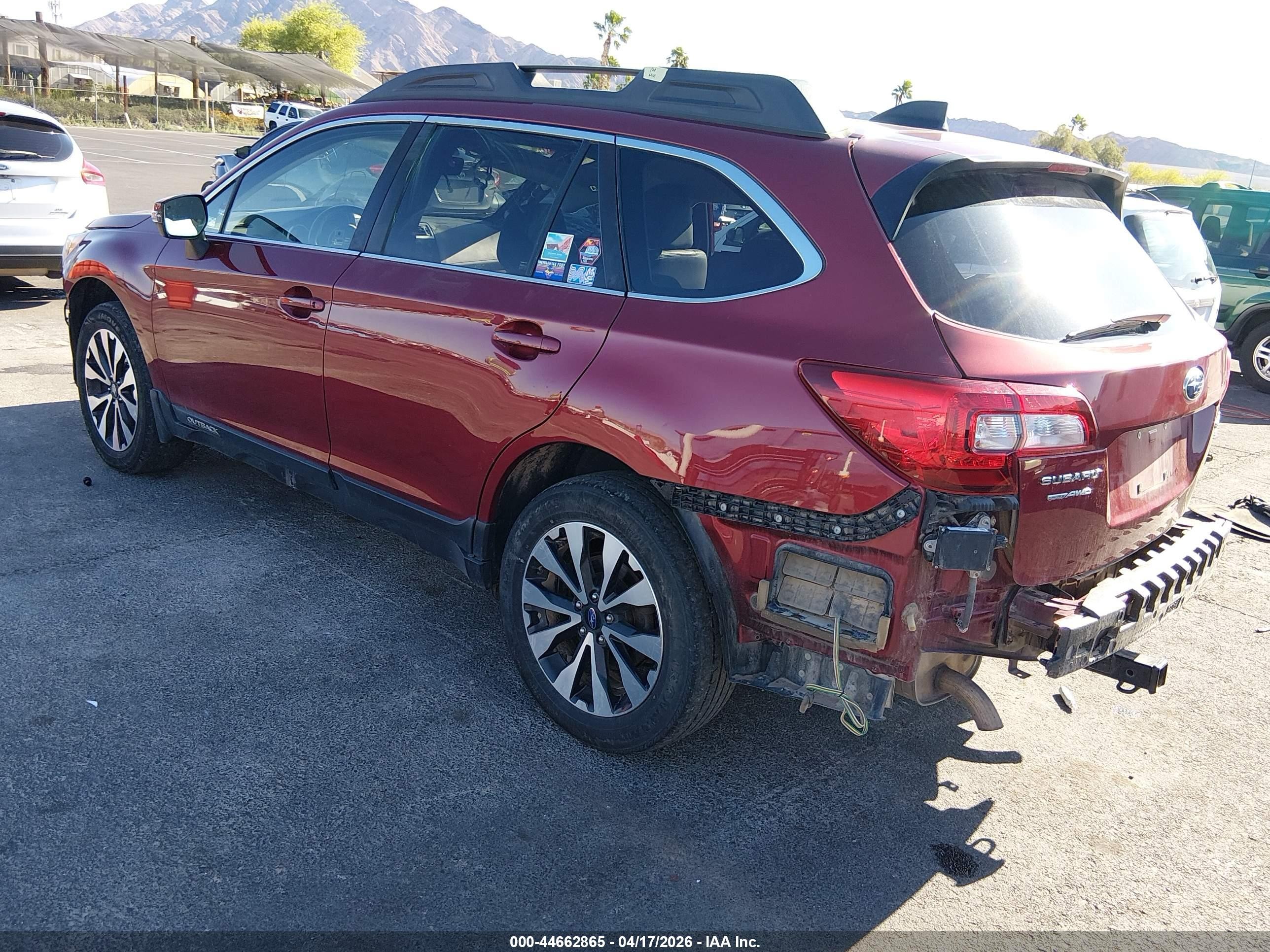 2017 Subaru Outback VIN 4S4BSENC6H3332887 IAAI salvage auction — All Over, Salvage (Nevada), sold $1,550 on 2026-07-10 (photo 3)