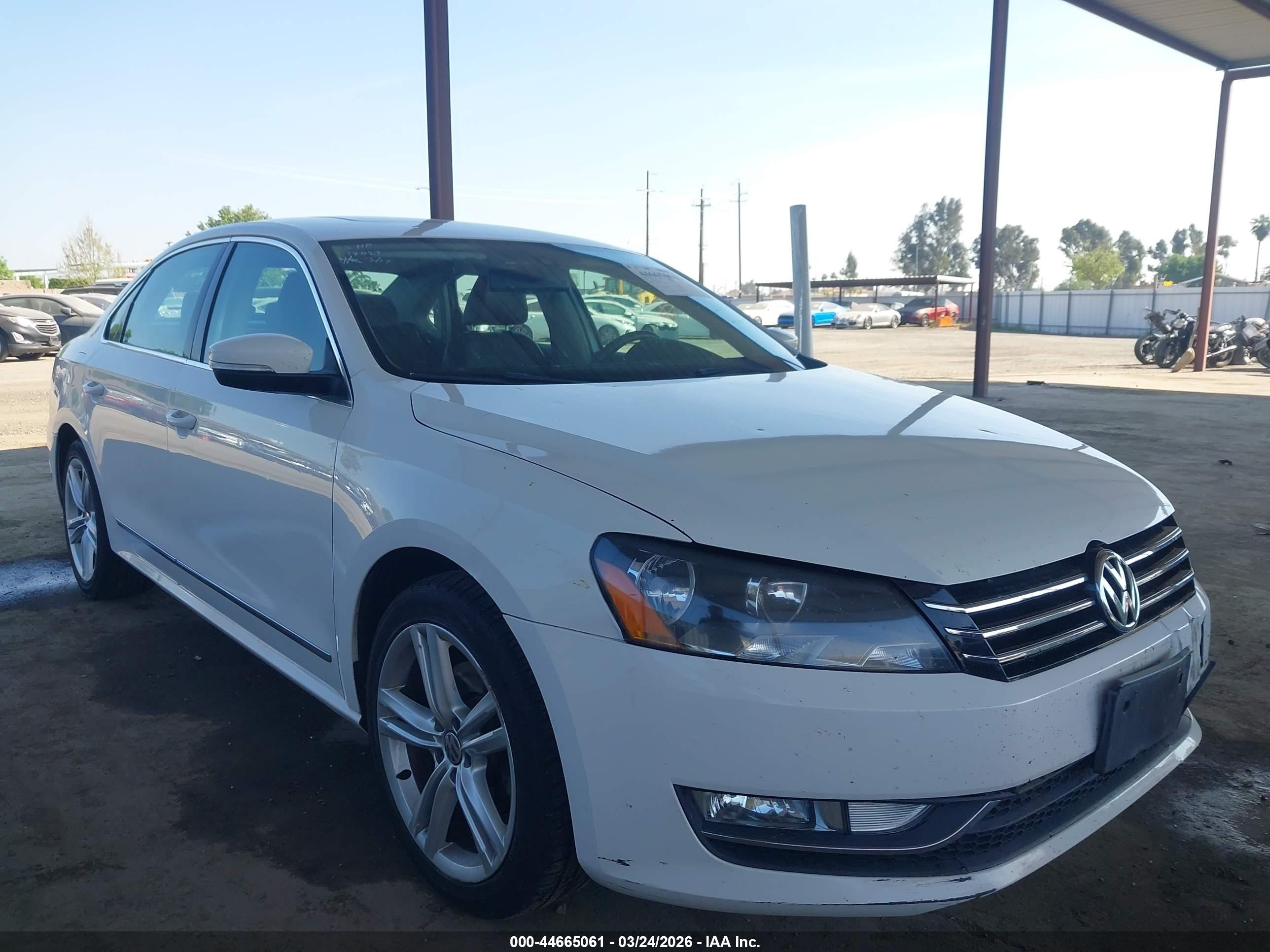 2014 Volkswagen Passat VIN 1VWBN7A33EC109180 IAAI salvage auction — Front End, Salvage (California), sold $750 on 2026-09-28 (photo 1)