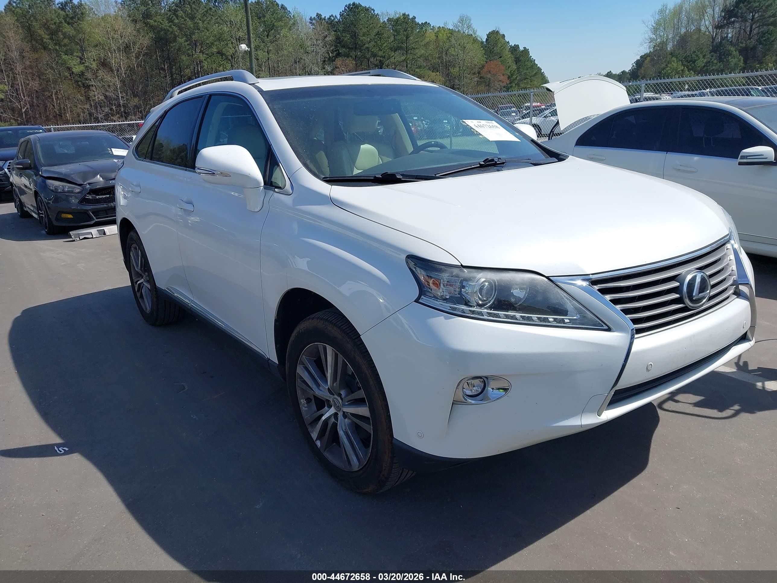 2015 Lexus Rx VIN 2T2ZK1BA4FC191283 IAAI salvage auction — Side, Salvage (North Carolina), sold $5,500 on 2026-09-03 (photo 1)