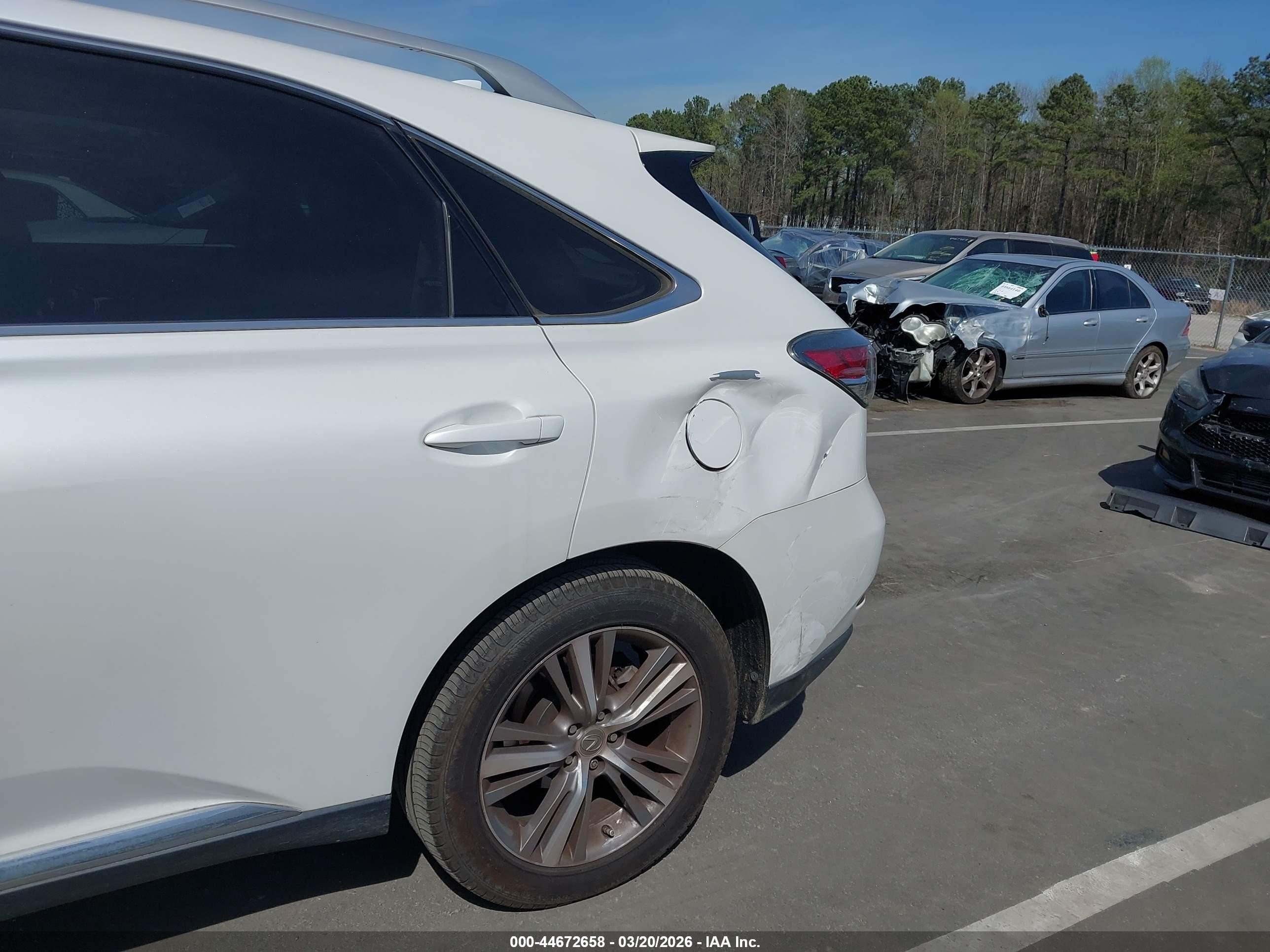 2015 Lexus Rx VIN 2T2ZK1BA4FC191283 IAAI salvage auction — Side, Salvage (North Carolina), sold $5,500 on 2026-09-03 (photo 6)