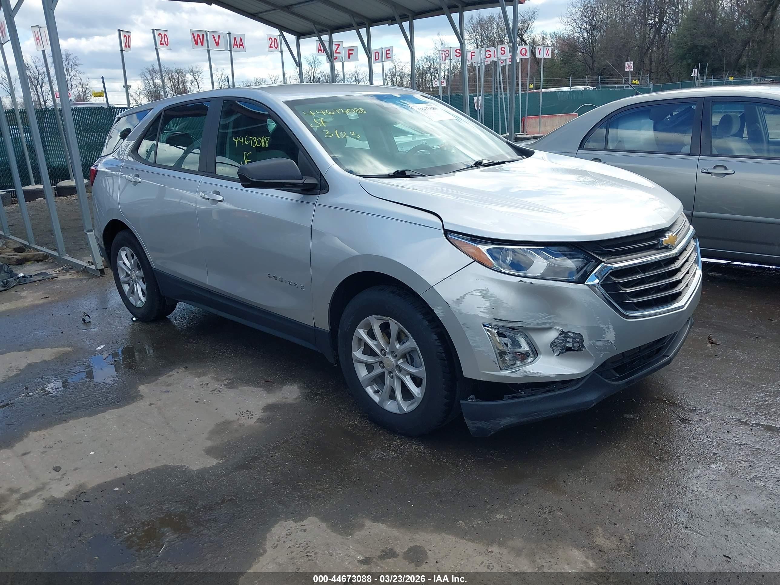 2020 Chevrolet Equinox VIN 3GNAXHEVXLS683834 IAAI salvage auction — Front End, Salvage - Greater Than 75% (Maryland), sold $3,500 on 2026-09-17 (photo 1)