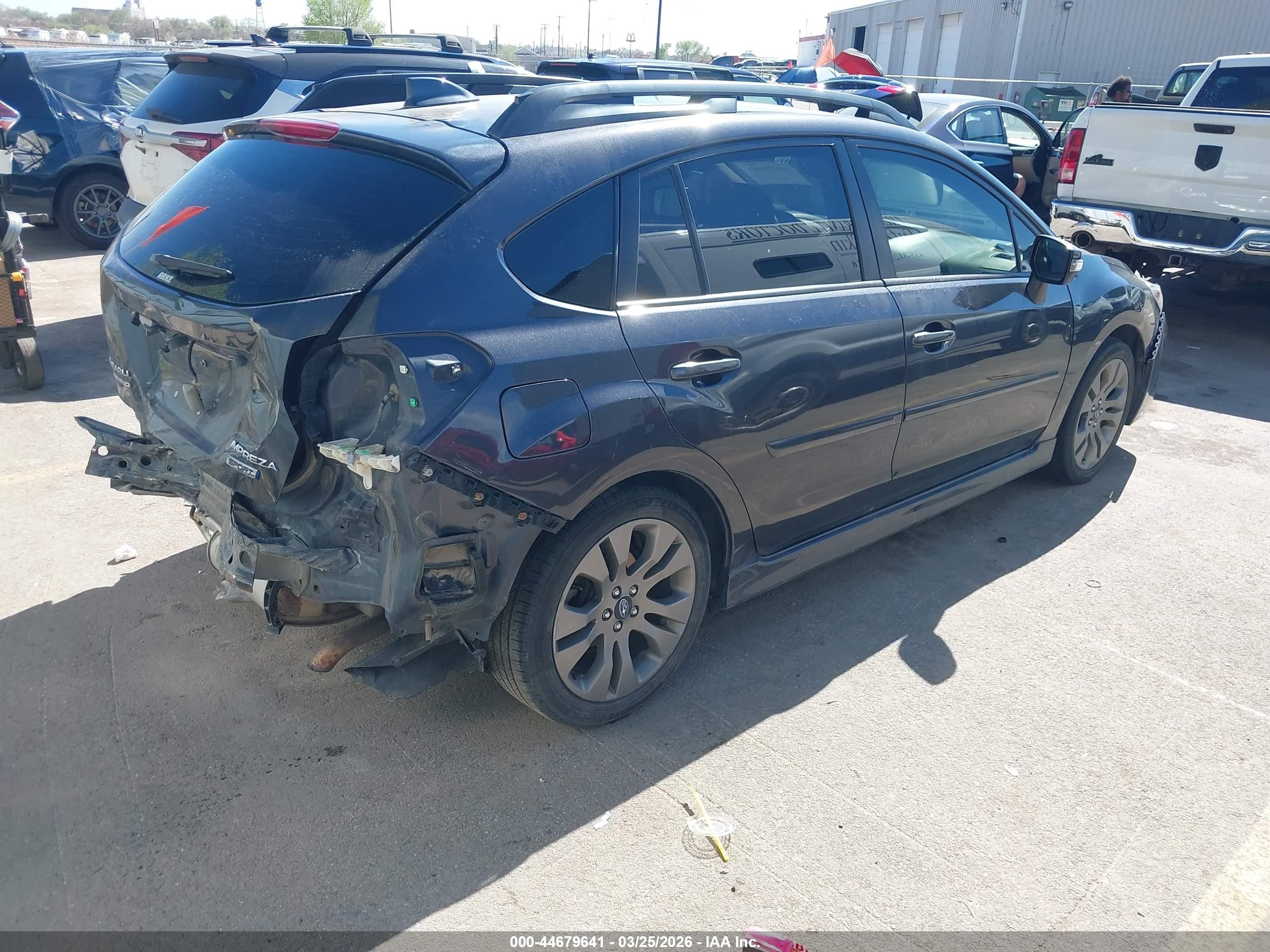 2016 Subaru Impreza VIN JF1GPAS6XG8208518 IAAI salvage auction — Rear End, Salvage (Utah), sold $1,175 on 2026-07-09 (photo 4)