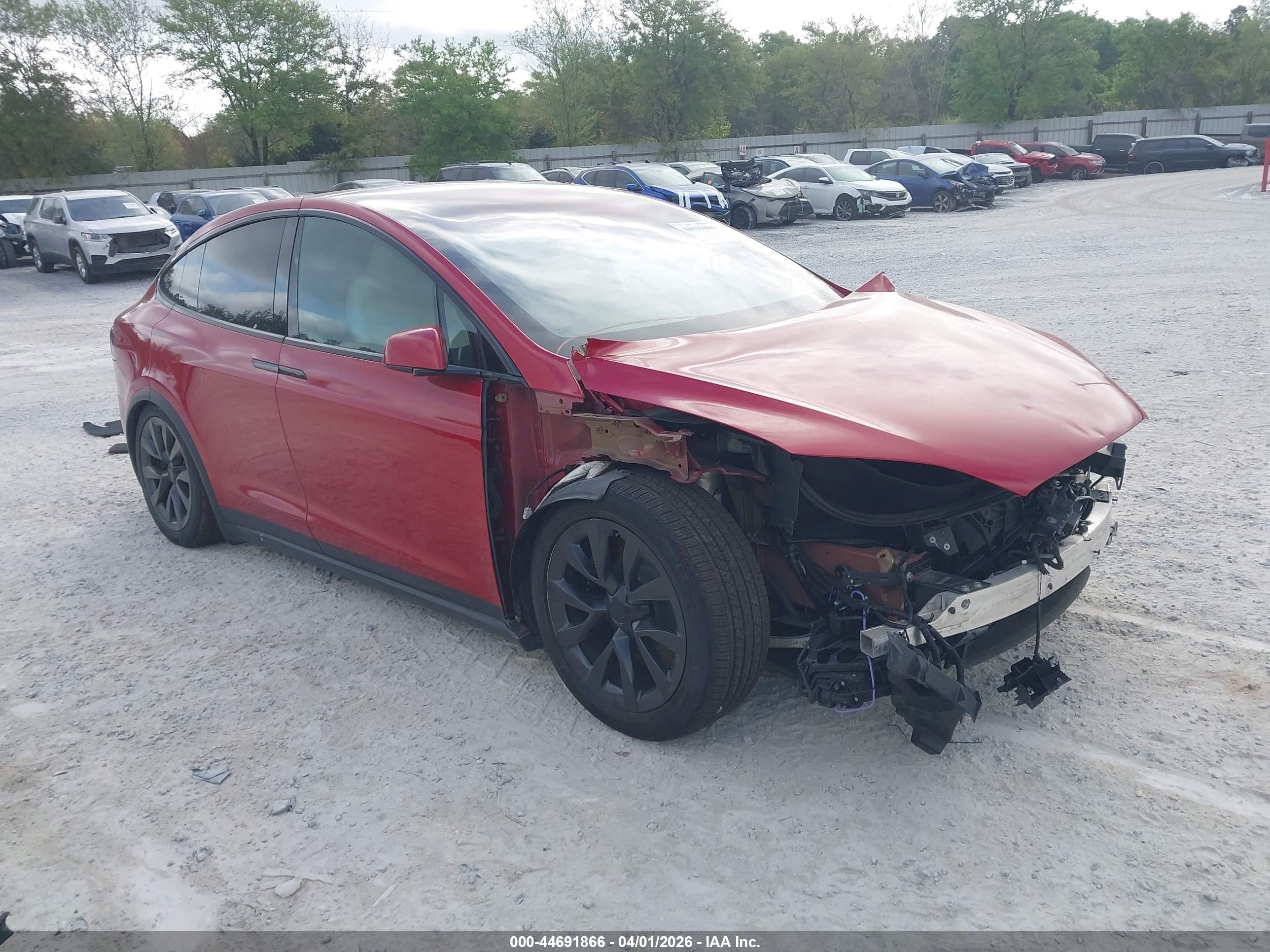 2023 Tesla Model X VIN 7SAXCDE56PF366335 IAAI salvage auction — Front End, Rebuildable (Florida), sold $22,100 on 2026-09-04 (photo 1)