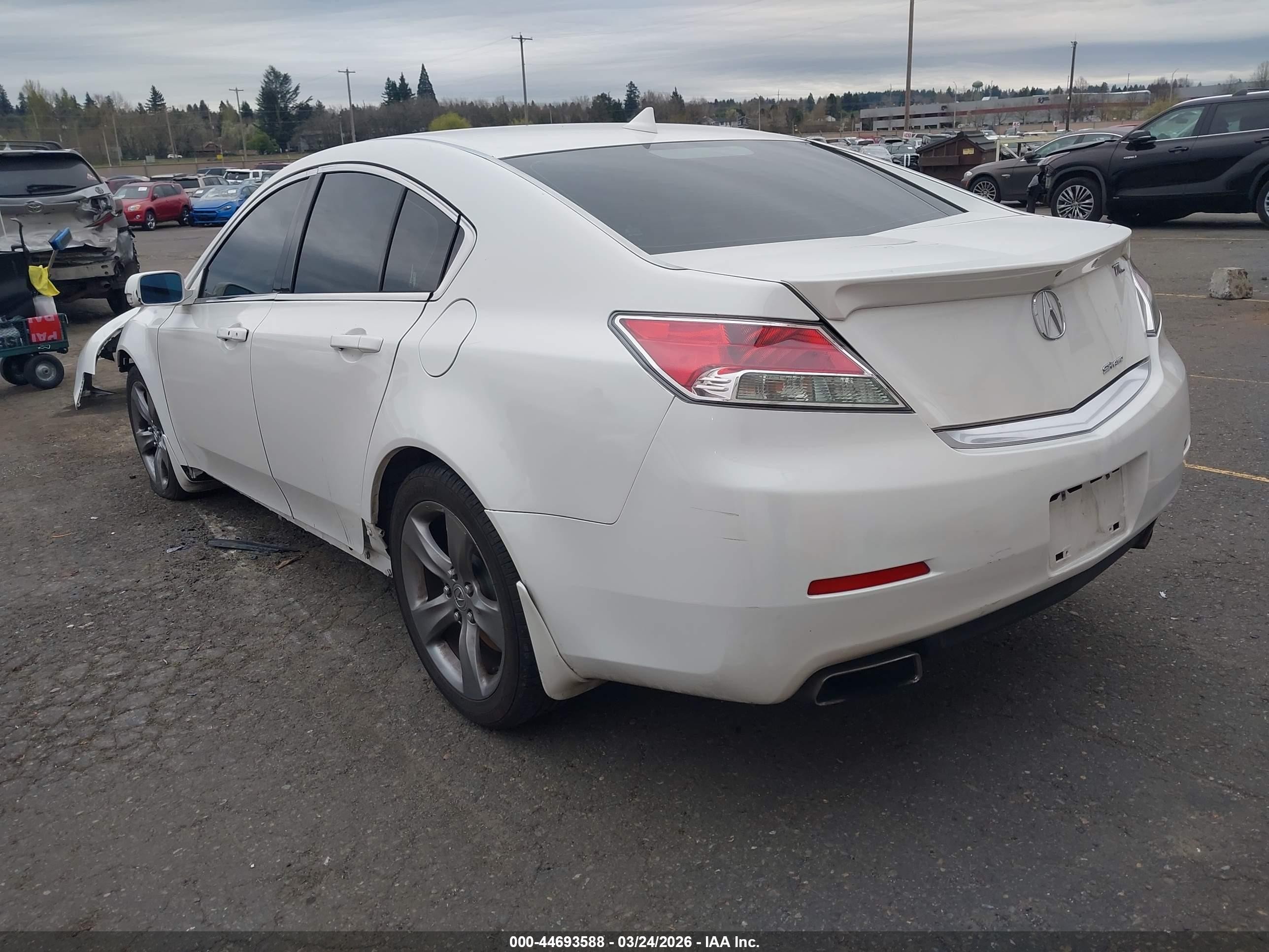 2013 Acura TL VIN 19UUA9F52DA004896 IAAI salvage auction — Front End, Salvage (Oregon), sold $1,150 on 2026-07-09 (photo 3)