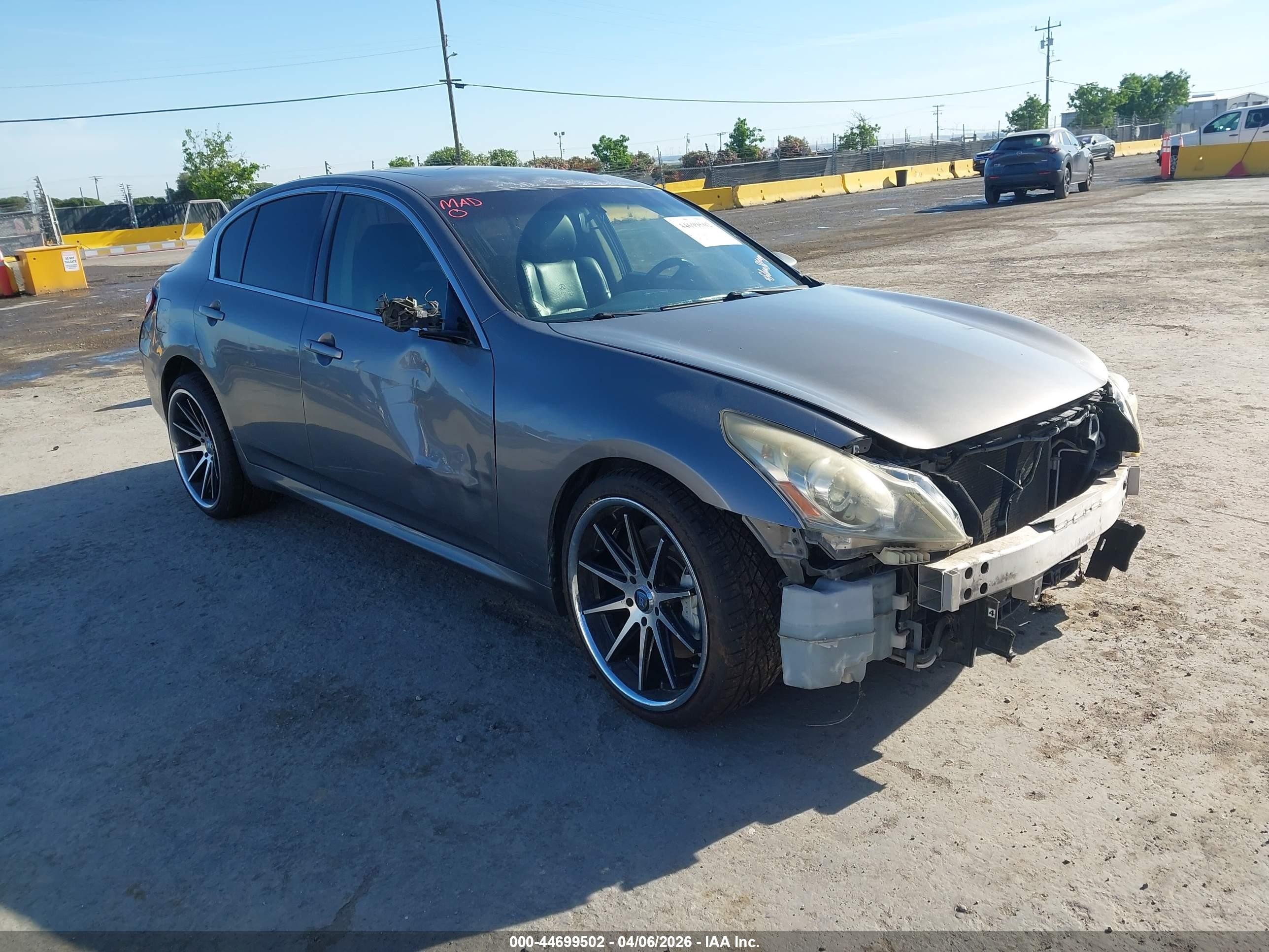 2012 Infiniti G37 VIN JN1CV6AP9CM622335 IAAI salvage auction — Unknown, Salvage (California), sold $700 on 2026-07-09 (photo 1)