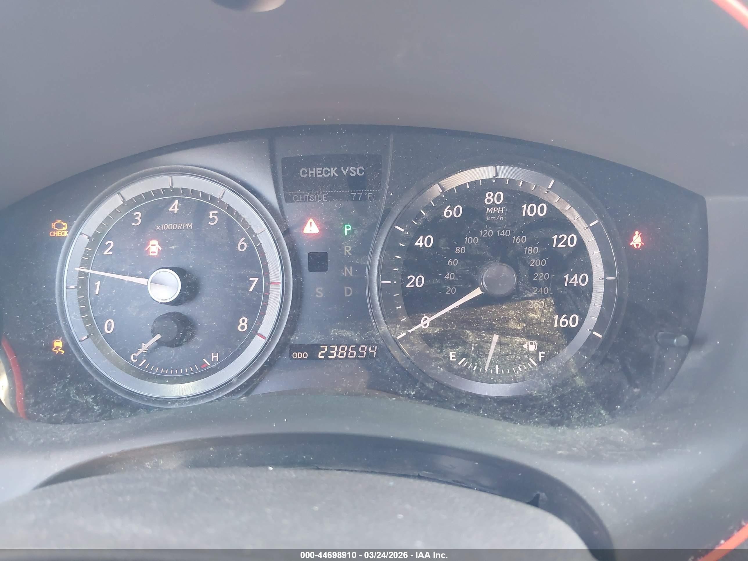 2007 Lexus ES VIN JTHBJ46G972011190 IAAI salvage auction — Normal Wear, Clear (Arizona), sold $850 on 2026-05-10 (photo 7)