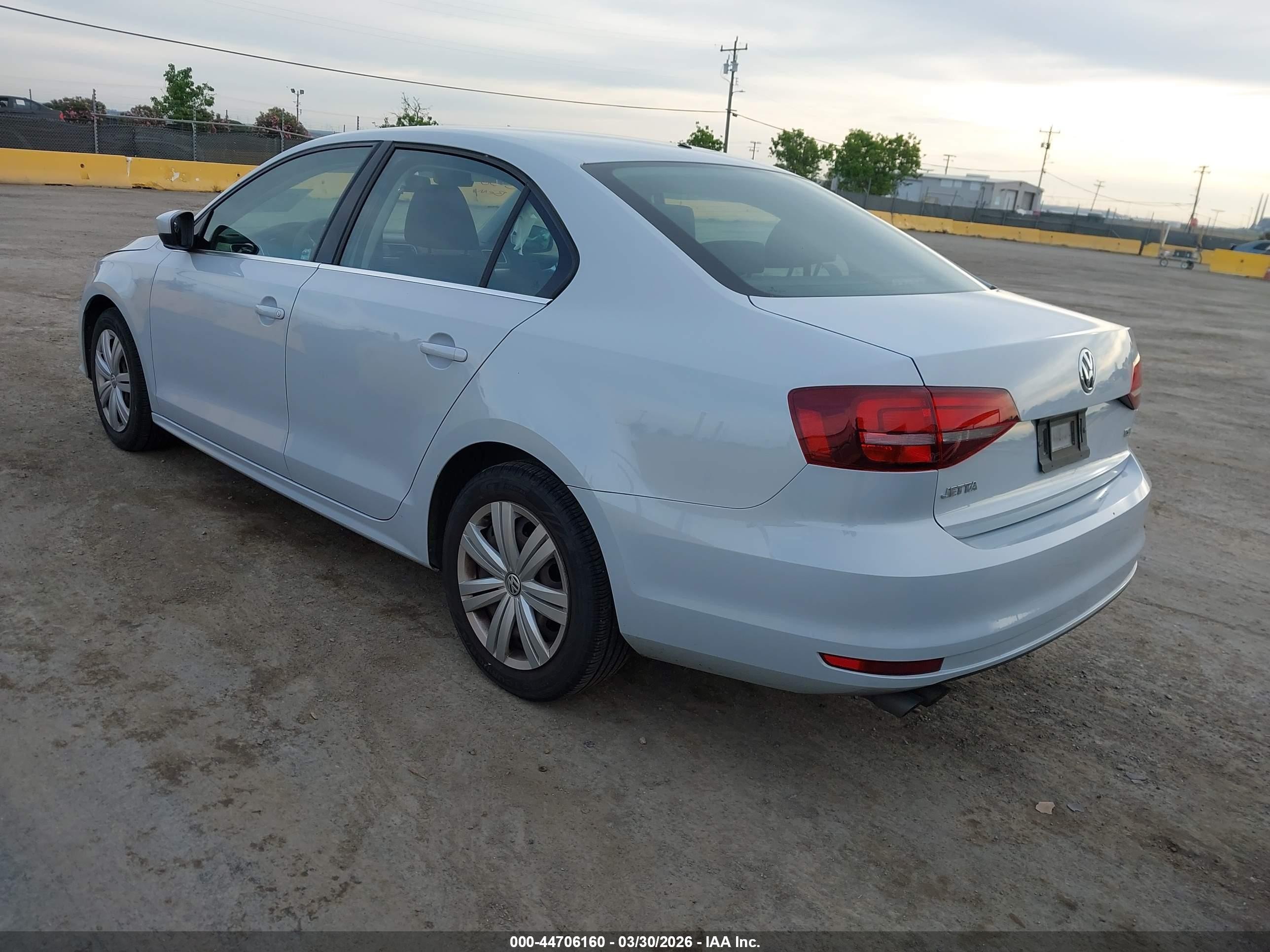 2017 Volkswagen Jetta VIN 3VW2B7AJ6HM406745 IAAI salvage auction — Side, Salvage (California), sold $3,700 on 2026-07-09 (photo 3)