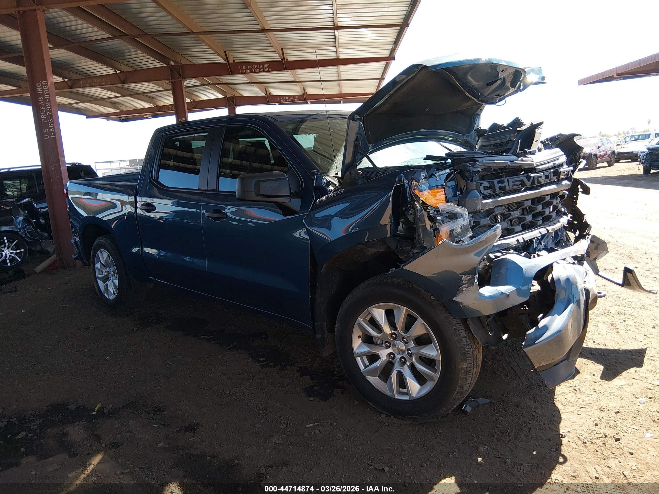 2024 Chevrolet Silverado 1500 VIN 1GCPABEKXRZ228128 IAAI salvage auction — Front End, Salvage (Arizona), sold $3,900 on 2026-05-26 (photo 1)