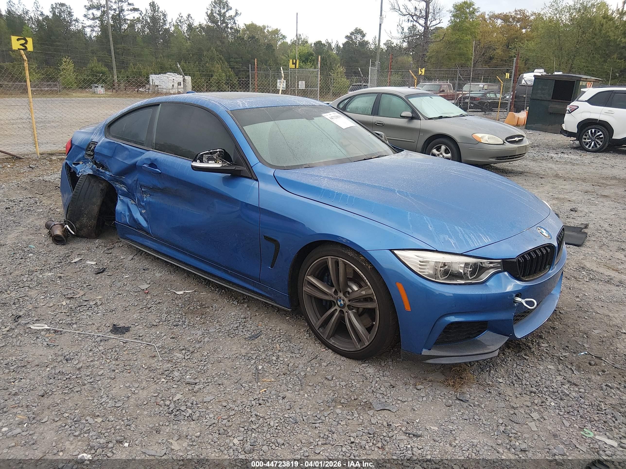 2014 BMW 4er VIN WBA3R1C52EK192689 IAAI salvage auction — Side, Salvage (South Carolina), sold $2,700 on 2026-09-11 (photo 1)