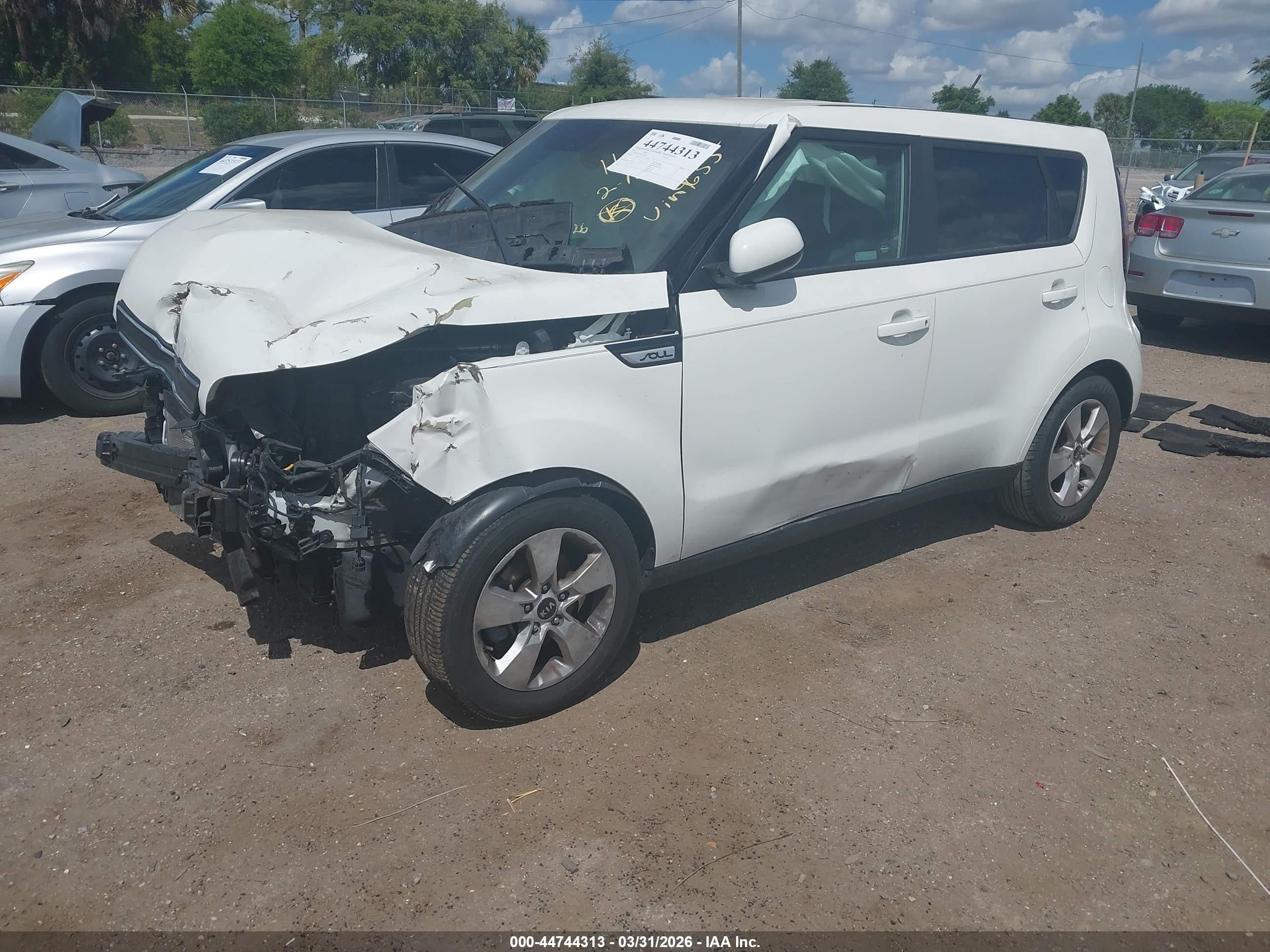 2019 Kia Soul VIN KNDJN2A24K7694655 IAAI salvage auction — Front End, Rebuildable (Florida), sold $1,000 on 2026-09-28 (photo 2)