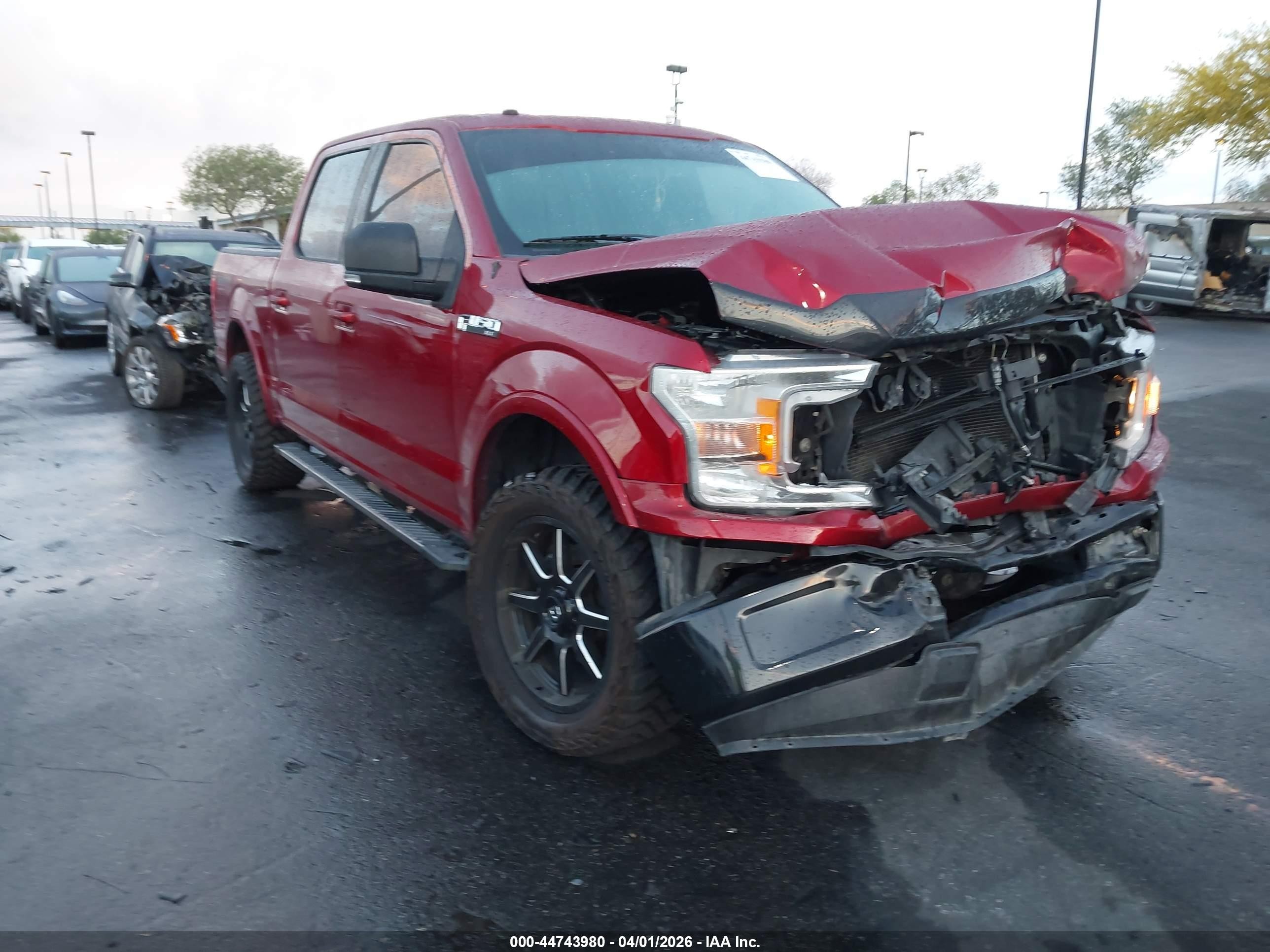 2018 Ford F-150 VIN 1FTEW1C52JKC33370 IAAI salvage auction — Front End, Salvage Certificate (California), sold $8,775 on 2026-07-10 (photo 1)