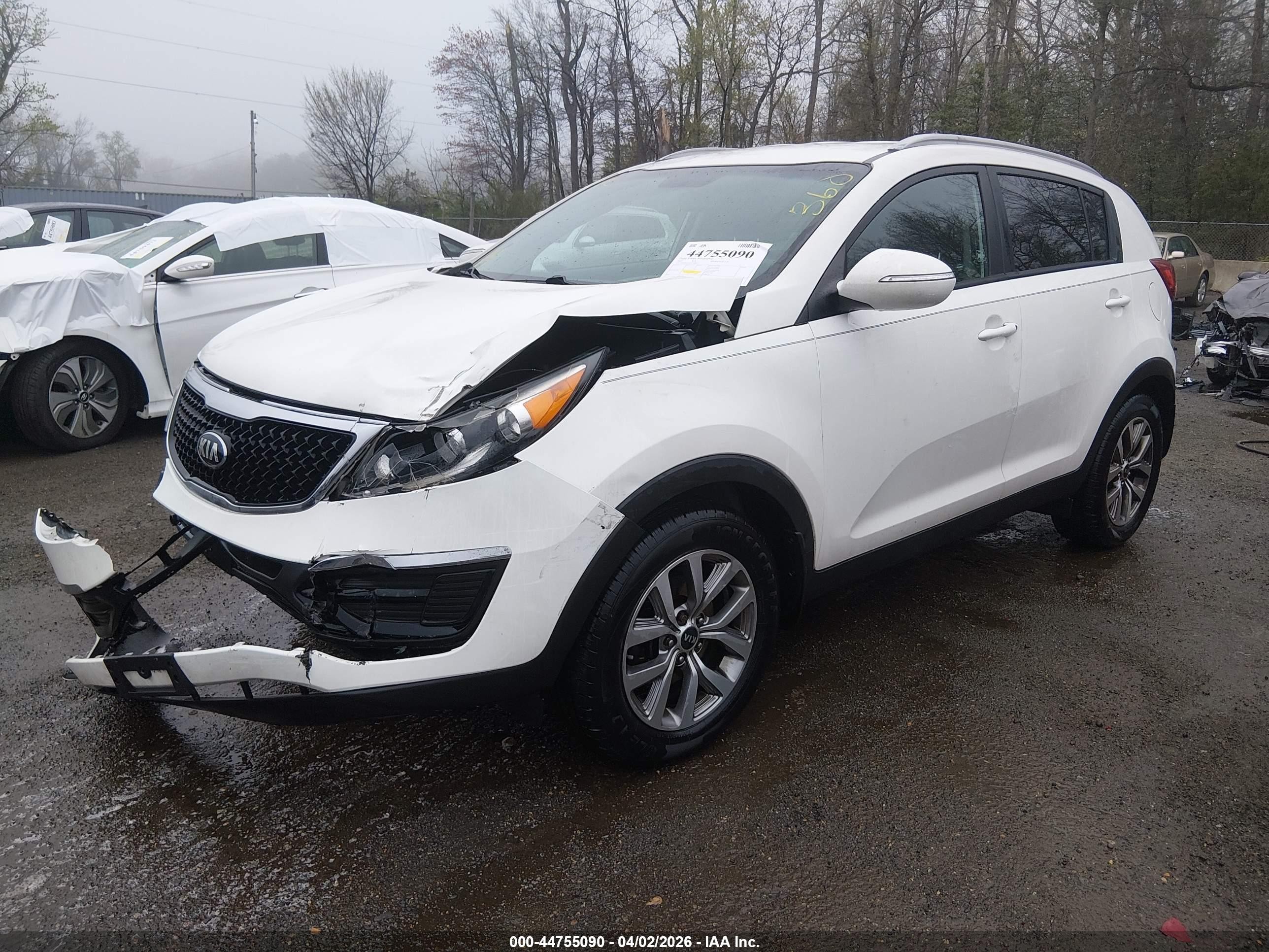 2015 Kia Sportage VIN KNDPB3AC0F7748525 IAAI salvage auction — Front End, Salvage - Greater Than 75% (Maryland), sold $1,650 on 2026-07-11 (photo 2)
