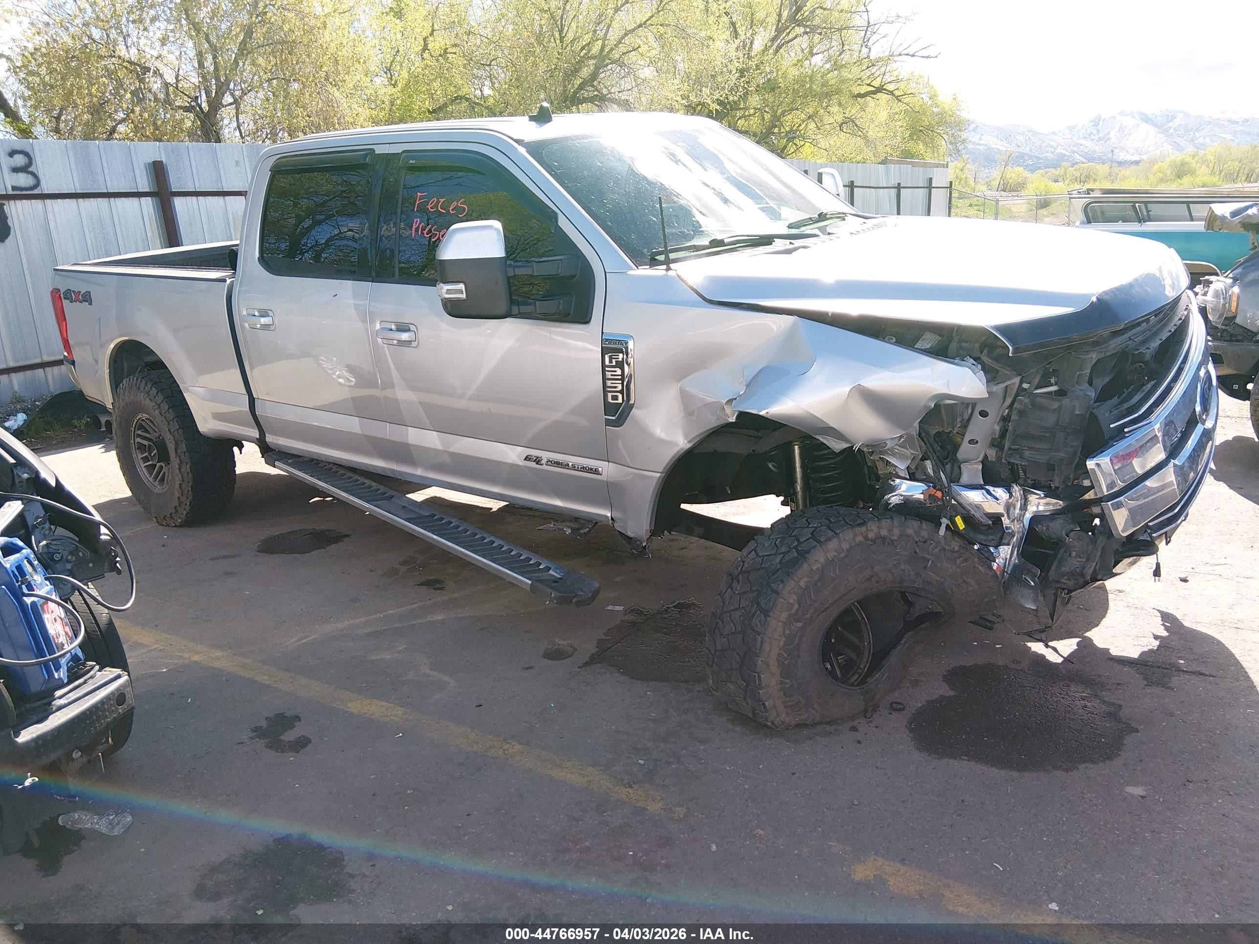 2019 Ford F-250 VIN 1FT7W2BT2KEE56040 IAAI salvage auction — Front End, Salvage (Utah), sold $10,500 on 2026-07-09 (photo 1)