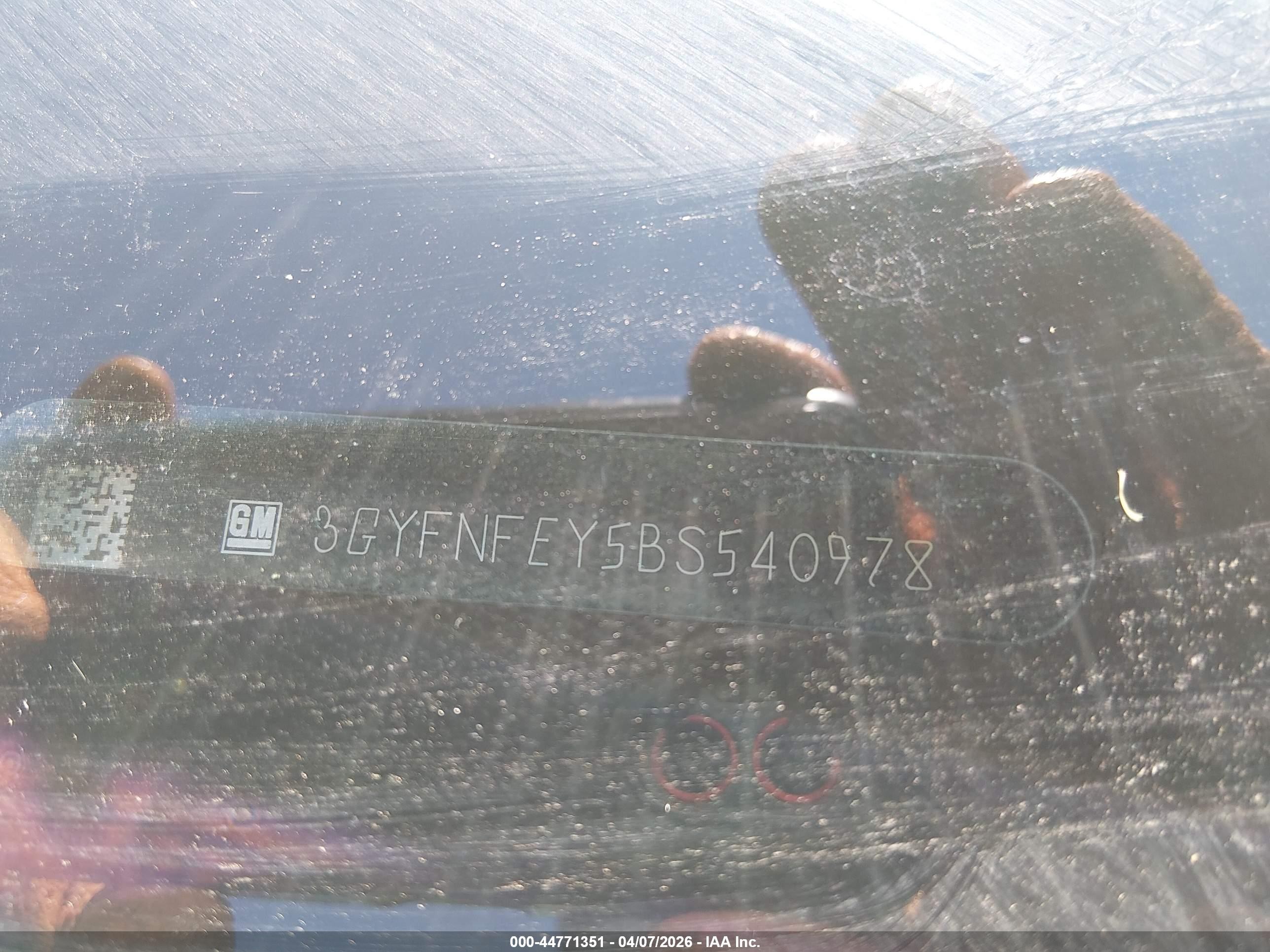 2011 Cadillac Srx VIN 3GYFNFEY5BS540978 IAAI salvage auction — Front End, Clear (Indiana), sold $1,650 on 2026-05-29 (photo 9)
