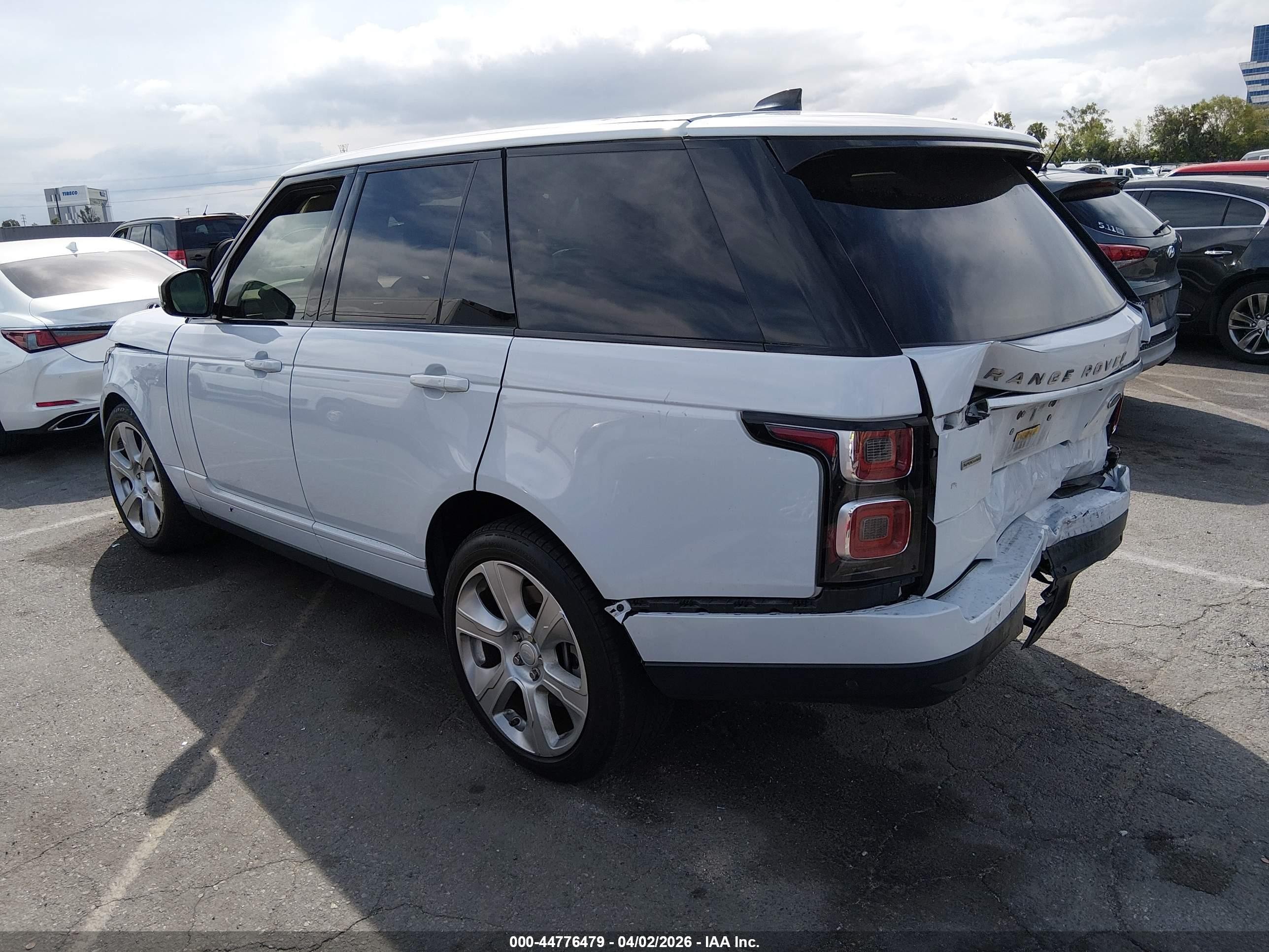 2019 Land rover RANGE ROVER VIN SALGS2RE4KA531081 IAAI salvage auction — Rear End, Salvage (California), sold $10,600 on 2026-05-25 (photo 3)