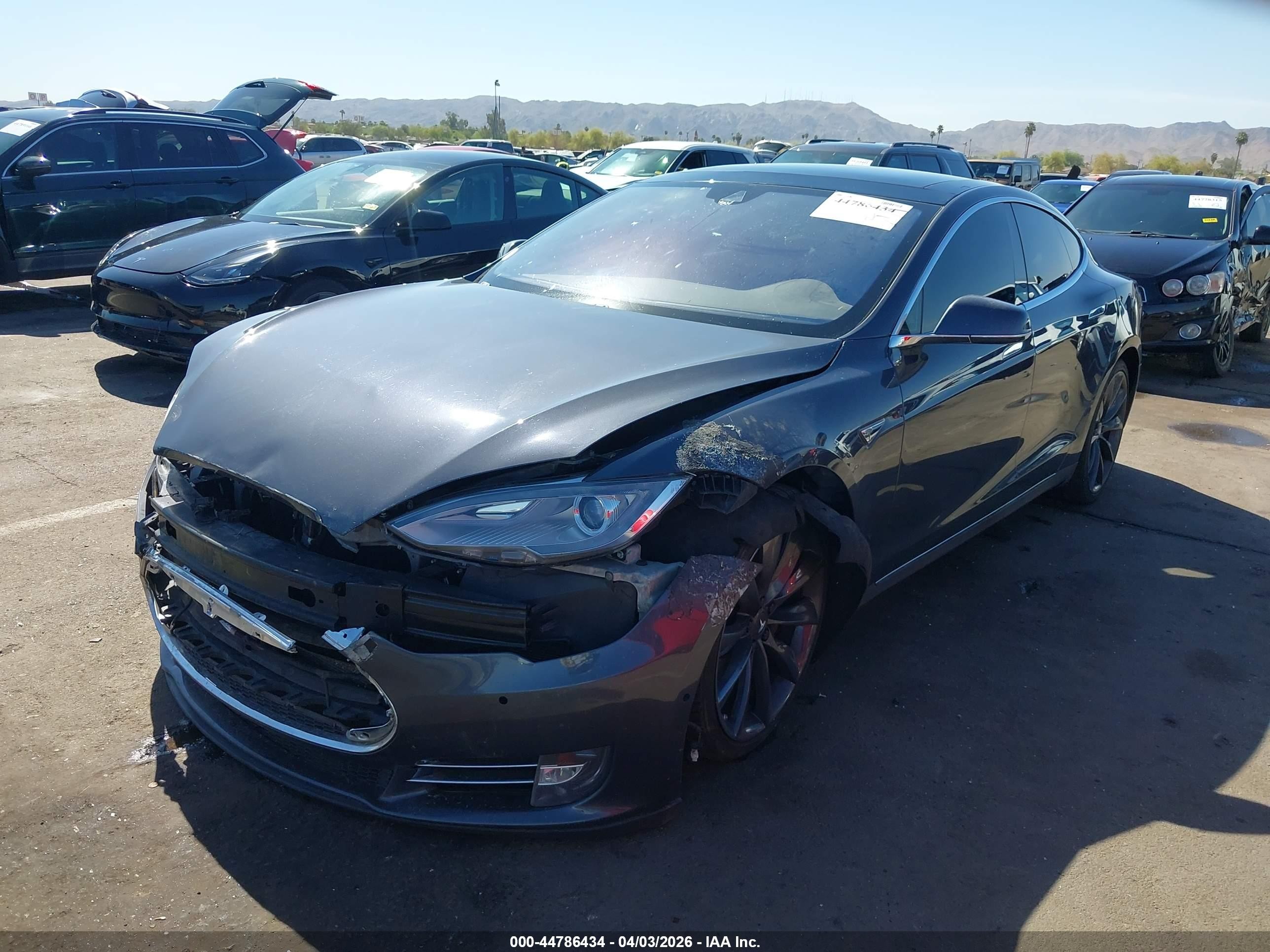 2015 Tesla Model S VIN 5YJSA1E18FF118613 IAAI salvage auction — Front End, Salvage (Arizona), sold $1,650 on 2026-06-30 (photo 2)