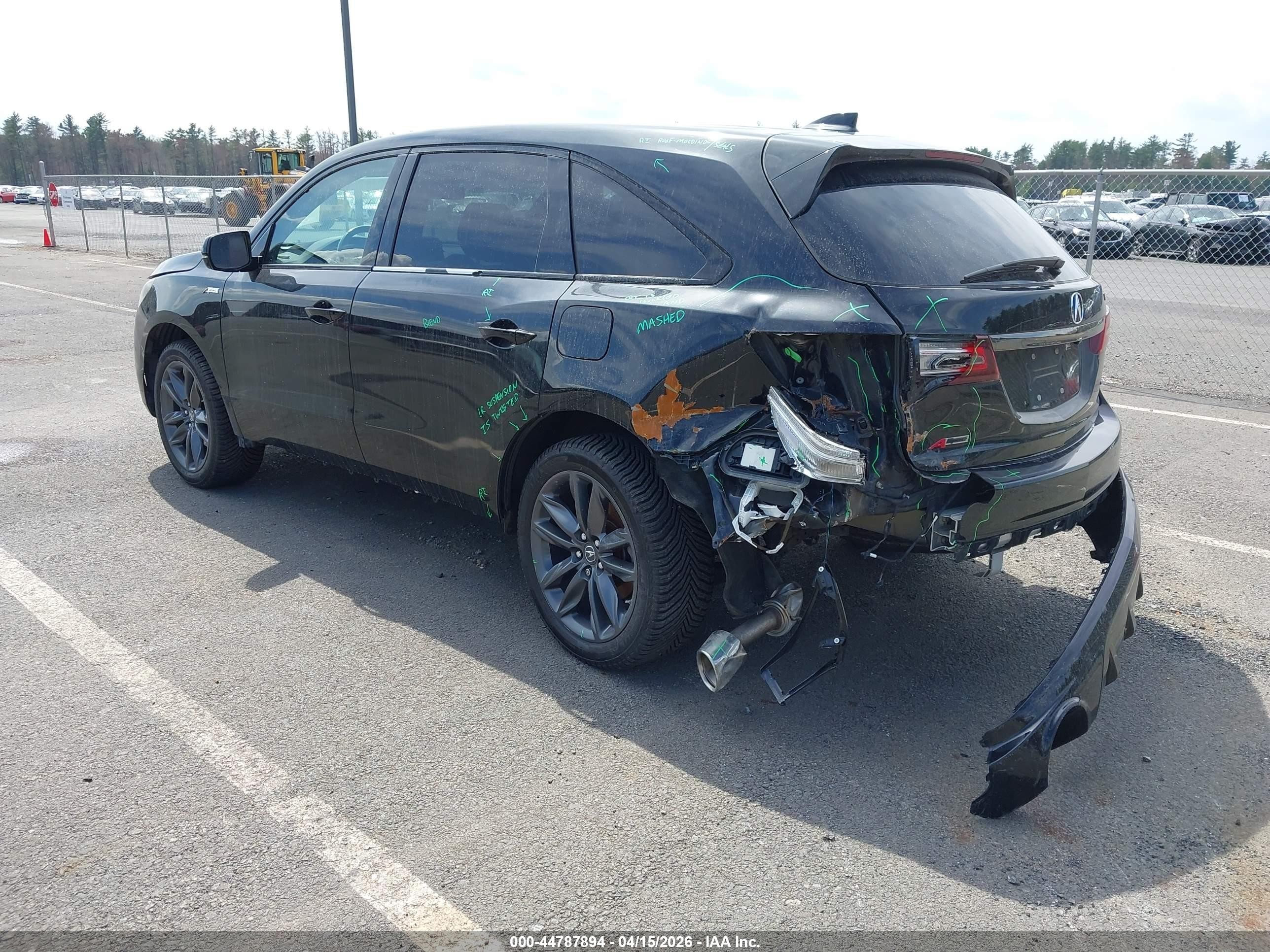 2019 Acura MDX VIN 5J8YD4H07KL005802 IAAI salvage auction — Rear End, Mv-907A (New York), sold $4,850 on 2026-09-13 (photo 3)