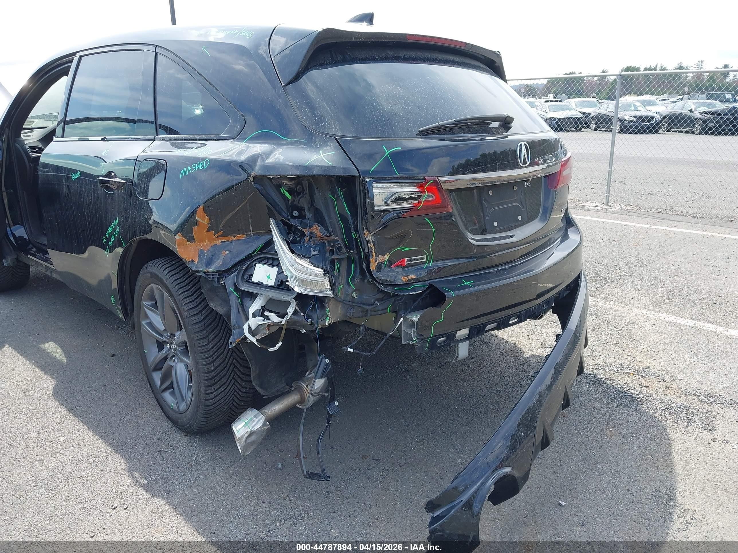 2019 Acura MDX VIN 5J8YD4H07KL005802 IAAI salvage auction — Rear End, Mv-907A (New York), sold $4,850 on 2026-09-13 (photo 6)