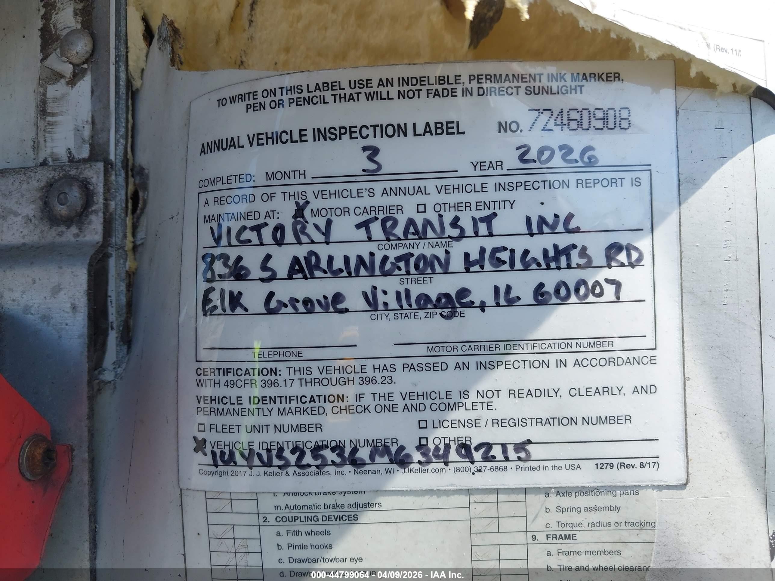 2021 Utility Trailer Mfg Utility Trailer Mfg VIN 1UYVS2536M6349215 IAAI salvage auction — Top/Roof, Salvage (Illinois), sold $6,200 on 2026-09-12 (photo 8)