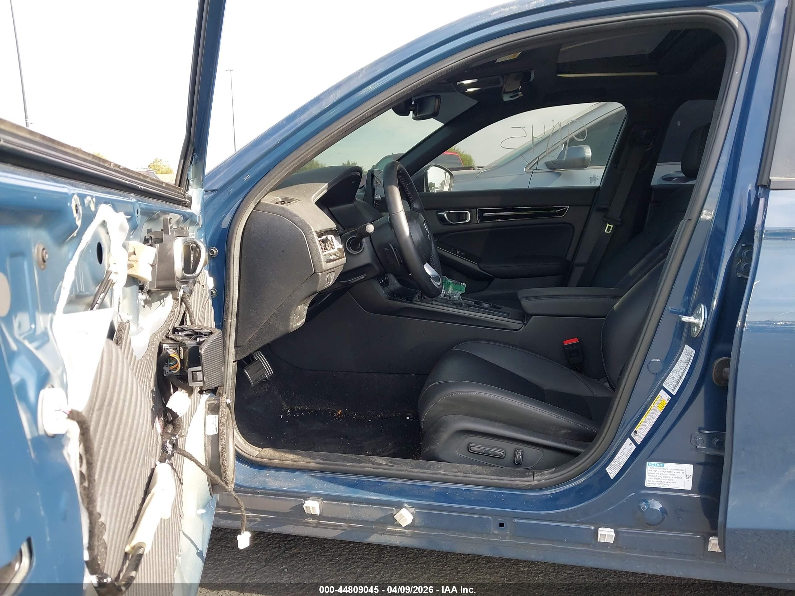 2025 Honda Civic Hybrid VIN 2HGFE4F80SH345366 IAAI salvage auction — Front & Rear, Salvage Certificate (California), sold $9,300 on 2026-07-13 (photo 5)