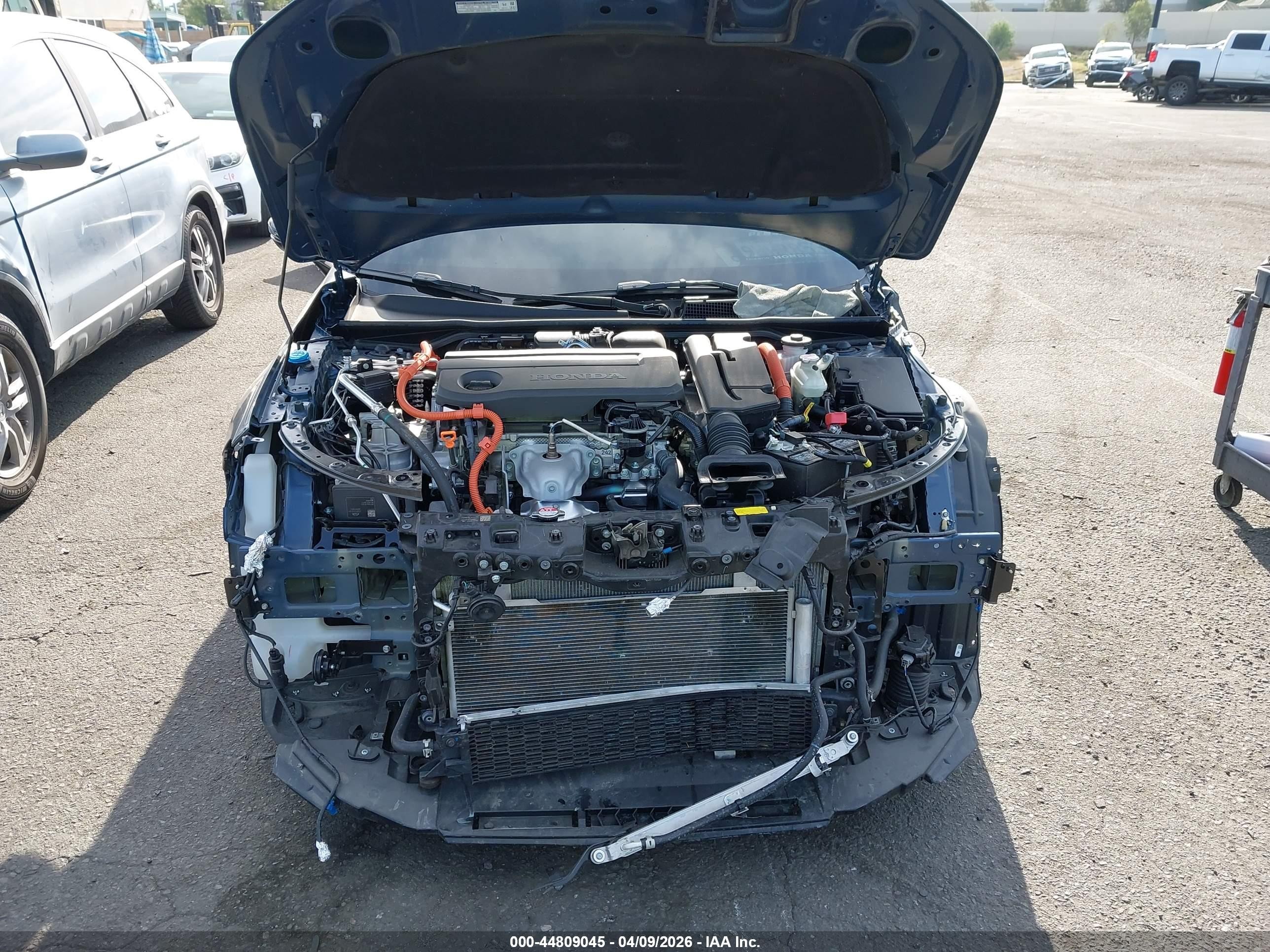 2025 Honda Civic Hybrid VIN 2HGFE4F80SH345366 IAAI salvage auction — Front & Rear, Salvage Certificate (California), sold $9,300 on 2026-07-13 (photo 6)