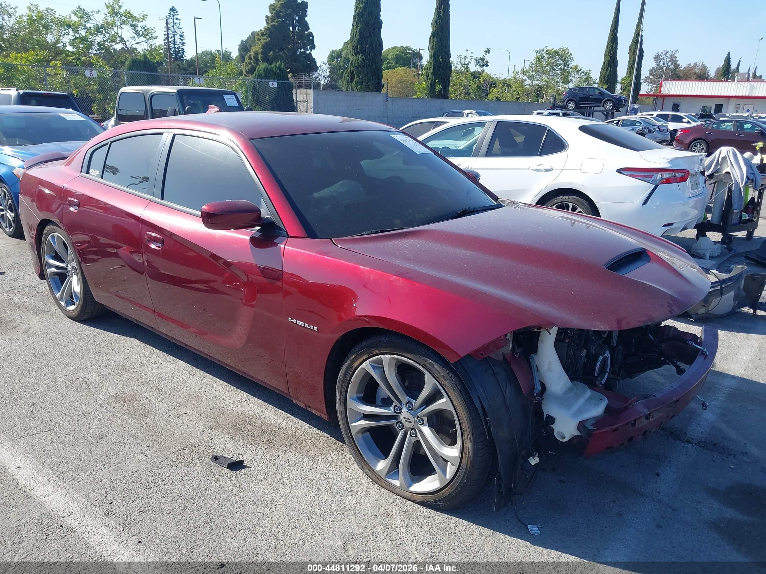 2021 Dodge Charger VIN 2C3CDXCT1MH556520 IAAI salvage auction — Front End, Salvage (California), sold $4,350 on 2026-05-25 (photo 1)