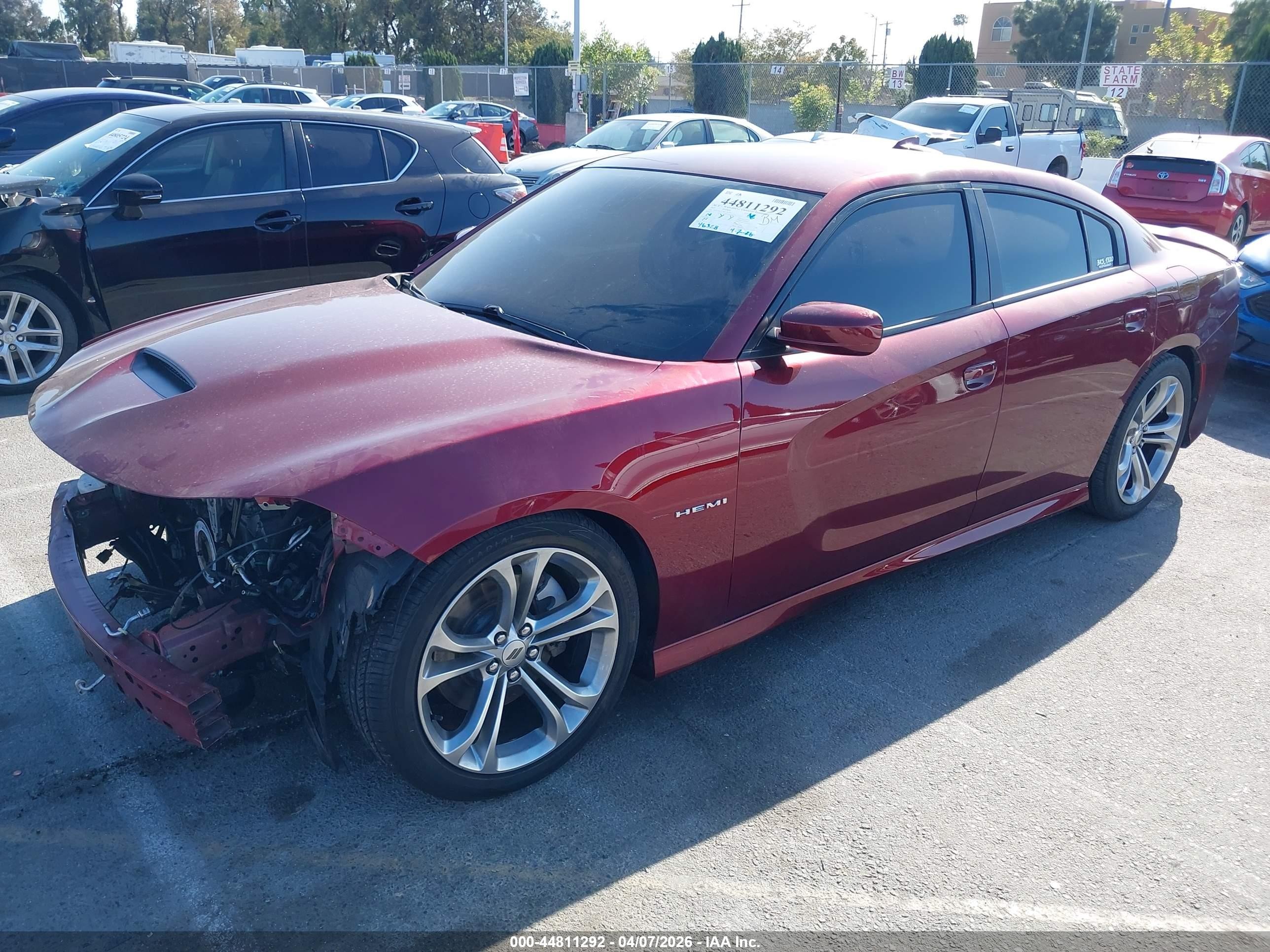 2021 Dodge Charger VIN 2C3CDXCT1MH556520 IAAI salvage auction — Front End, Salvage (California), sold $4,350 on 2026-05-25 (photo 2)