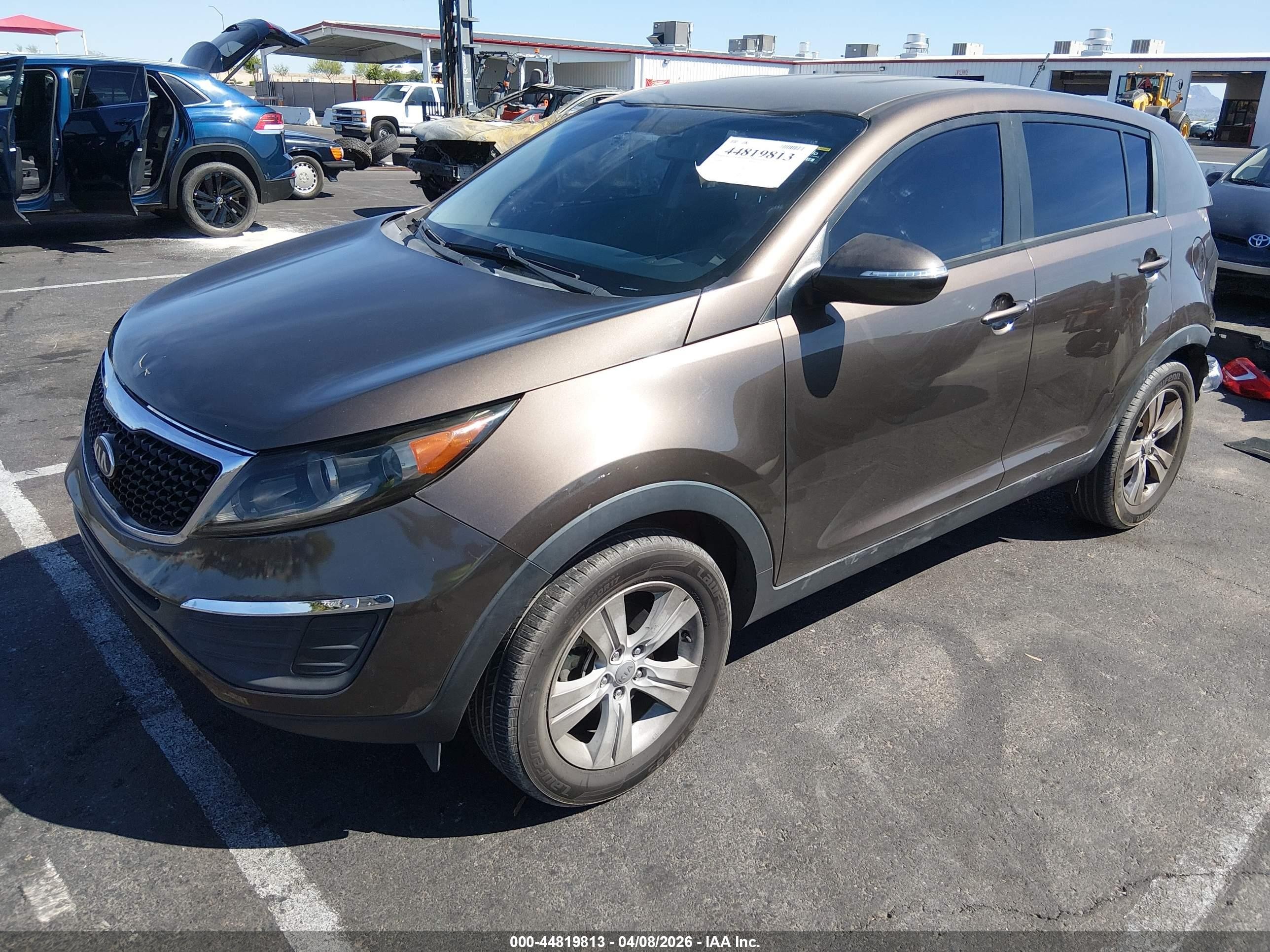2013 Kia Sportage VIN KNDPB3A29D7391317 IAAI salvage auction — Rear End, Salvage (Nevada), sold $2,150 on 2026-07-12 (photo 2)