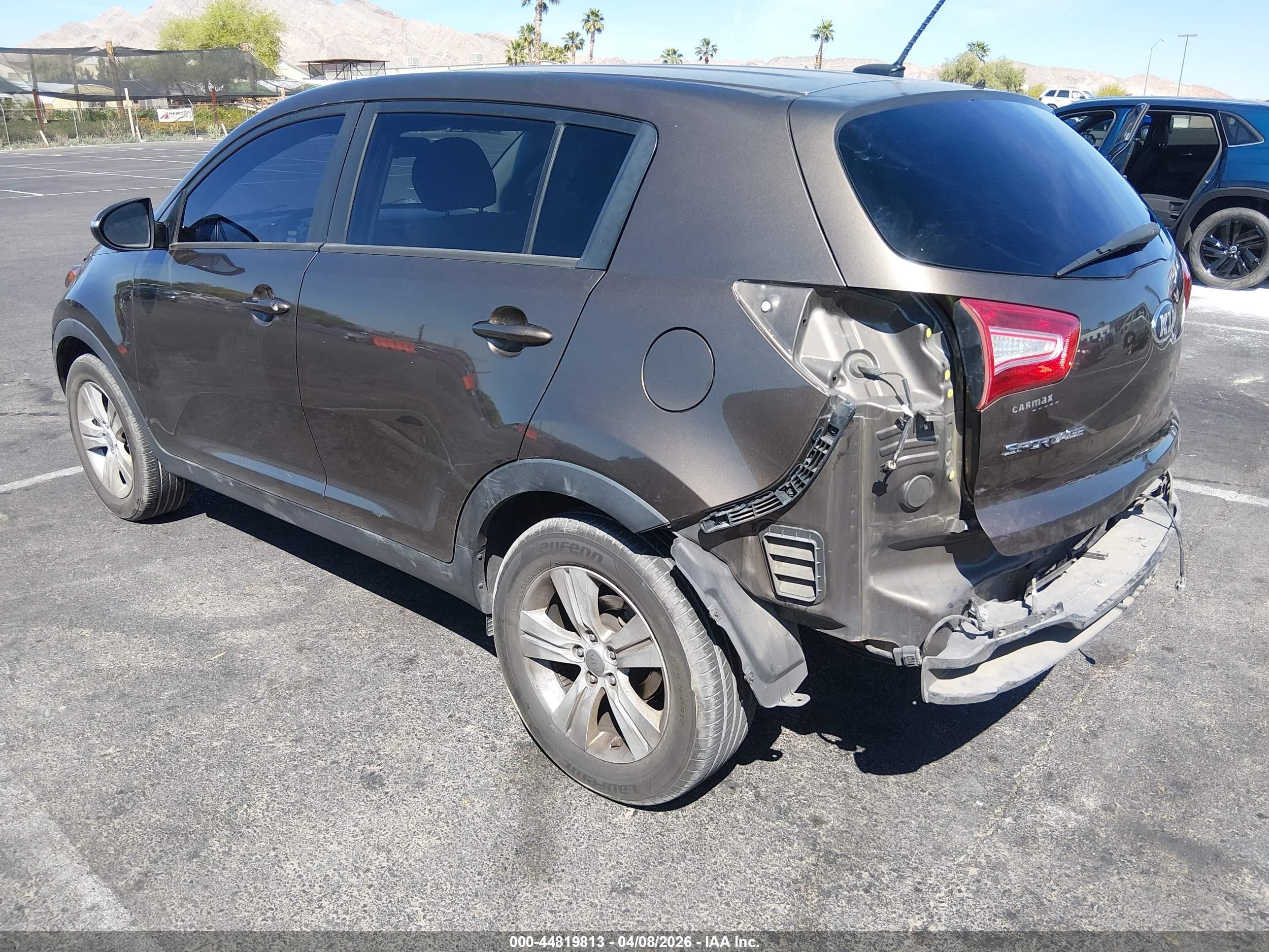 2013 Kia Sportage VIN KNDPB3A29D7391317 IAAI salvage auction — Rear End, Salvage (Nevada), sold $2,150 on 2026-07-12 (photo 3)