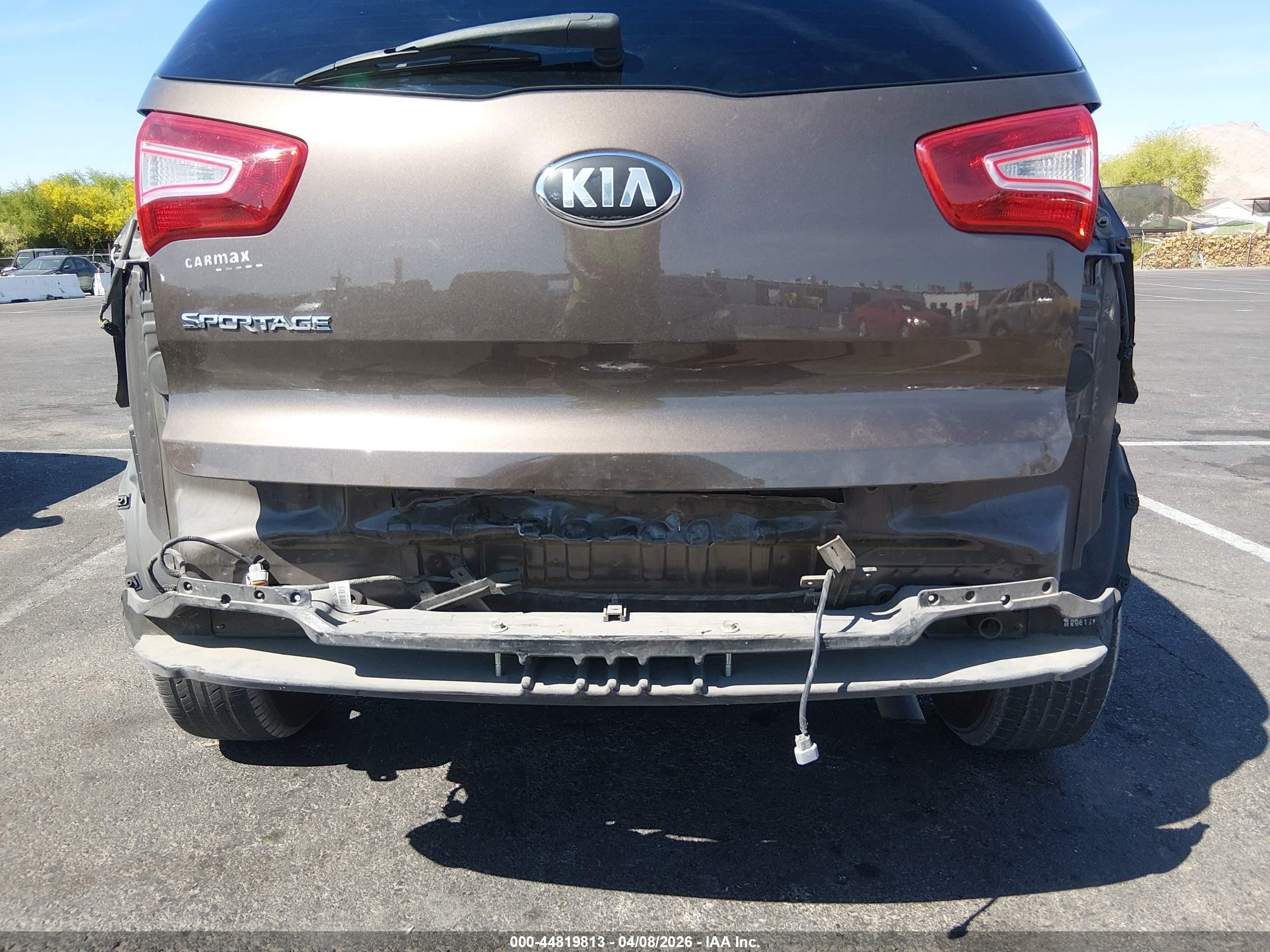 2013 Kia Sportage VIN KNDPB3A29D7391317 IAAI salvage auction — Rear End, Salvage (Nevada), sold $2,150 on 2026-07-12 (photo 6)