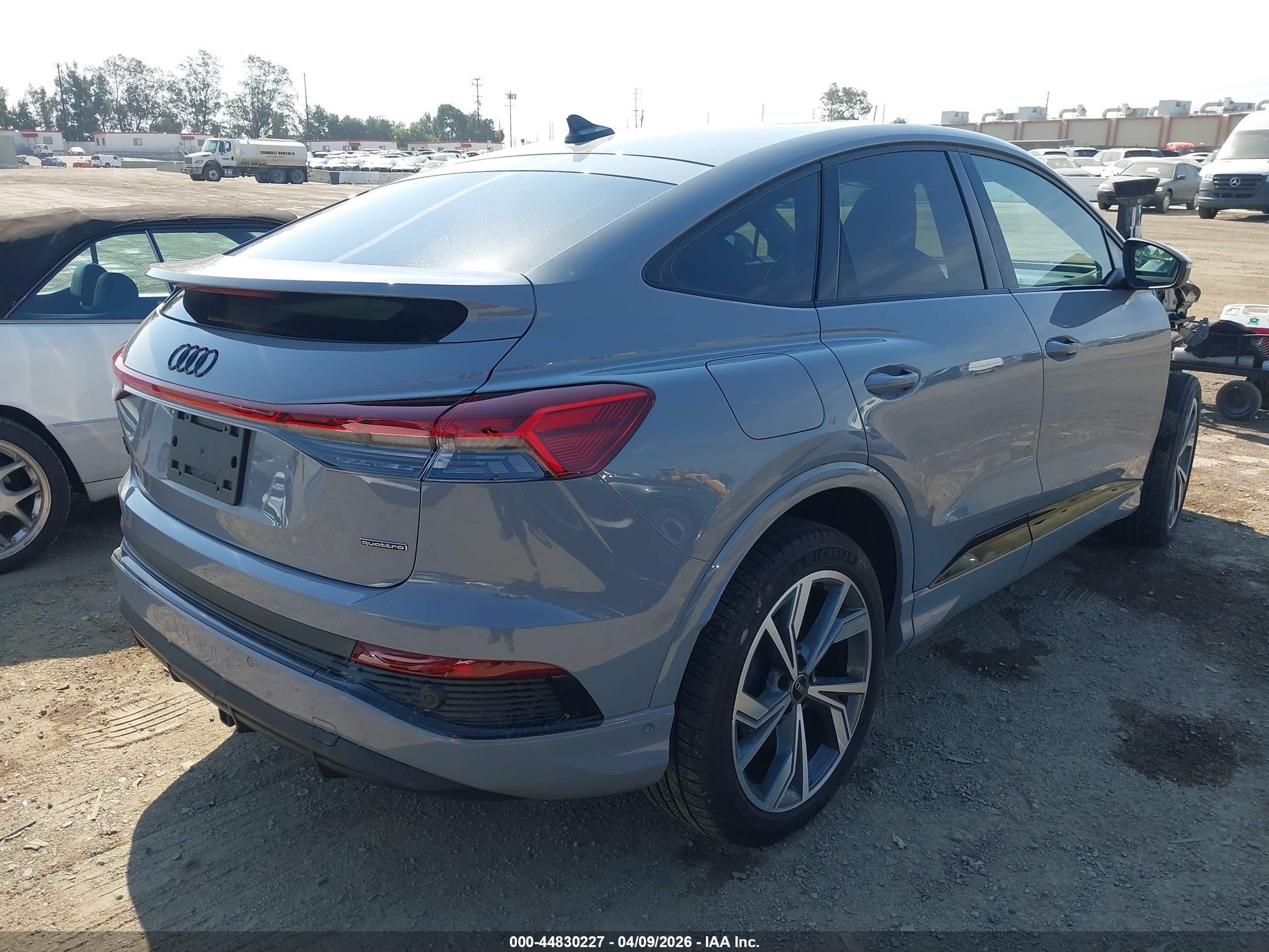2024 Audi Q4 e-tron Sportback VIN WA132BFZ9RP023266 IAAI salvage auction — Front End, Salvage (California), sold $17,500 on 2026-09-12 (photo 4)