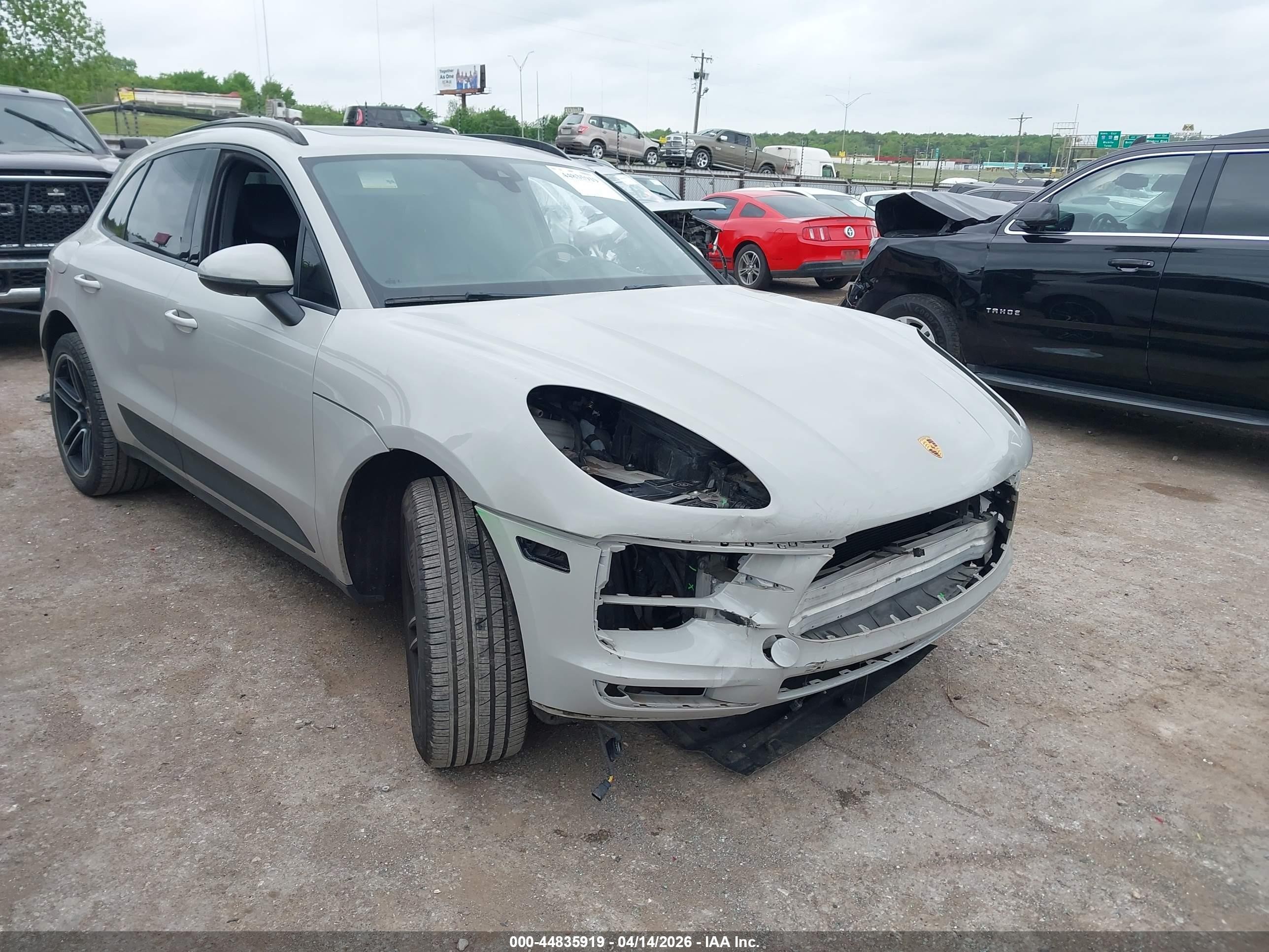 2021 Porsche Macan VIN WP1AA2A56MLB09721 IAAI salvage auction — Front End, Clear (Oklahoma), sold $16,150 on 2026-07-01 (photo 1)