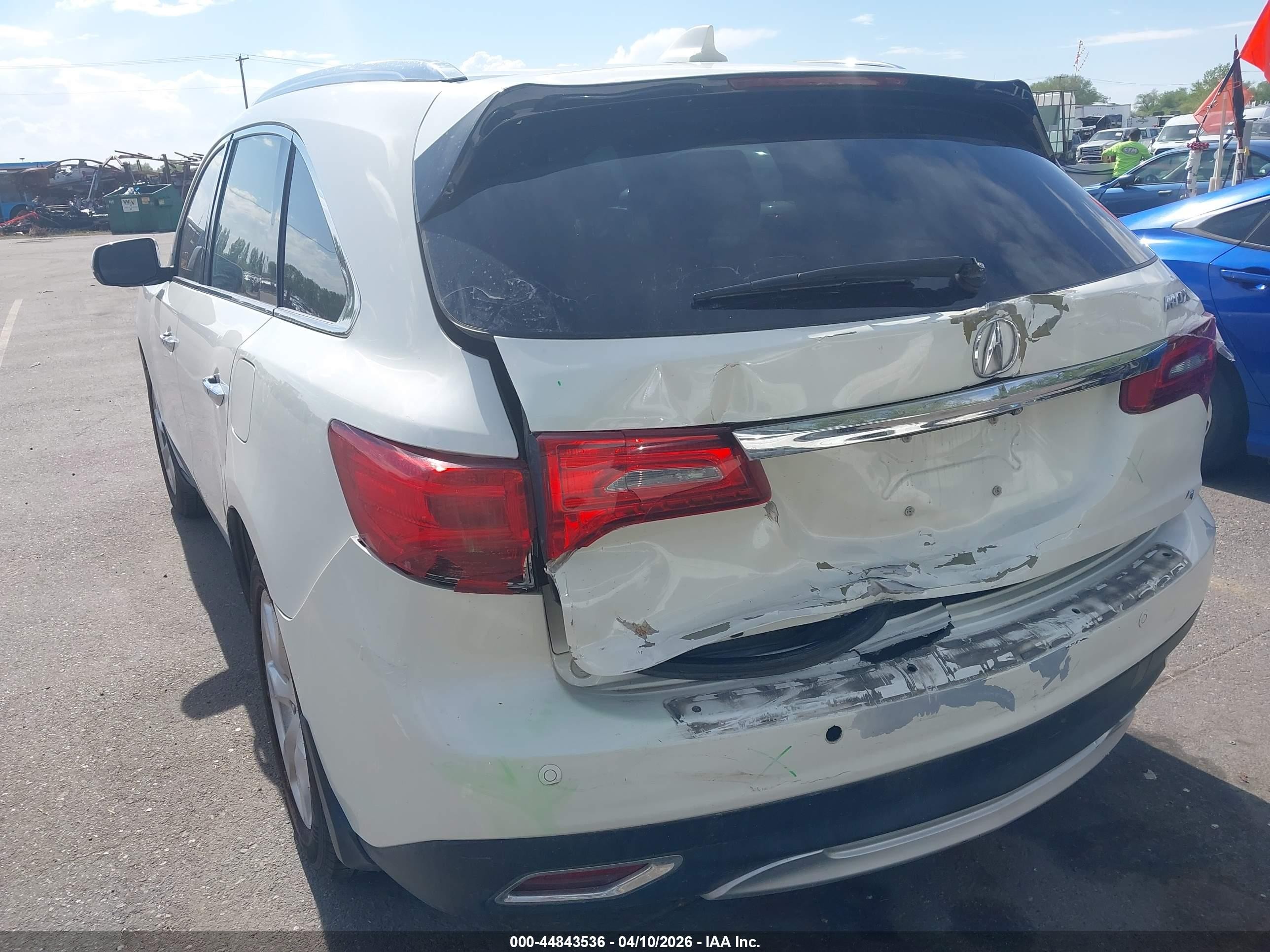 2016 Acura MDX VIN 5FRYD4H98GB058269 IAAI salvage auction — Rear End, Salvage (Utah), sold $4,000 on 2026-09-11 (photo 6)