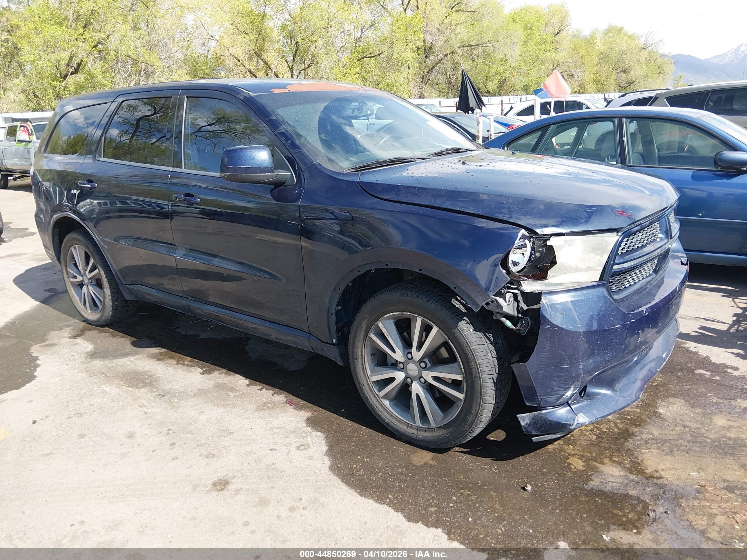 2013 Dodge Durango VIN 1C4RDJAG0DC629033 IAAI salvage auction — Front End, Salvage (Utah), sold $1,025 on 2026-07-09 (photo 1)