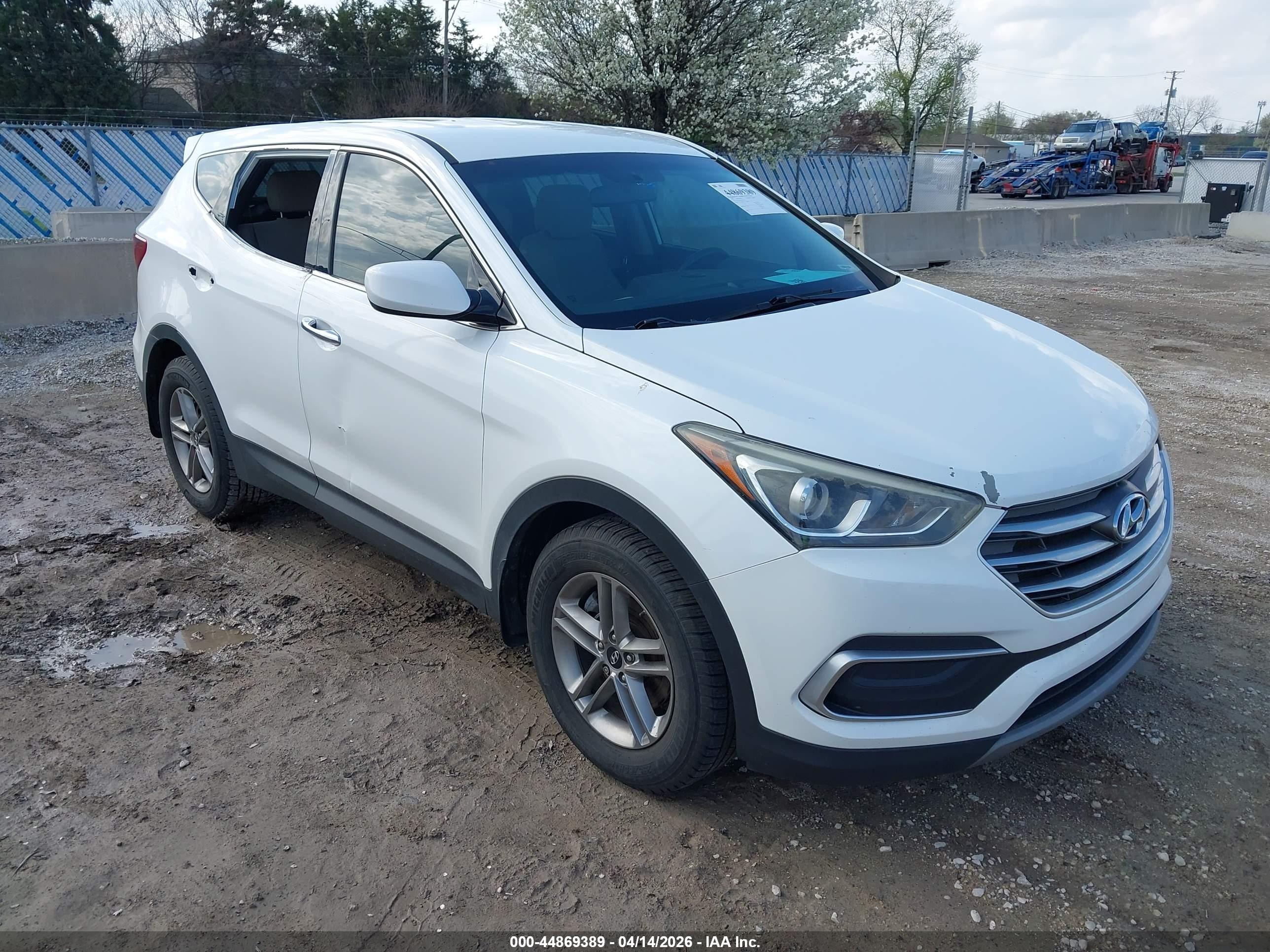 2018 Hyundai Santa Fe VIN 5XYZT3LBXJG551397 IAAI salvage auction — Rear End, Salvage (Indiana), sold $2,250 on 2026-07-11 (photo 1)
