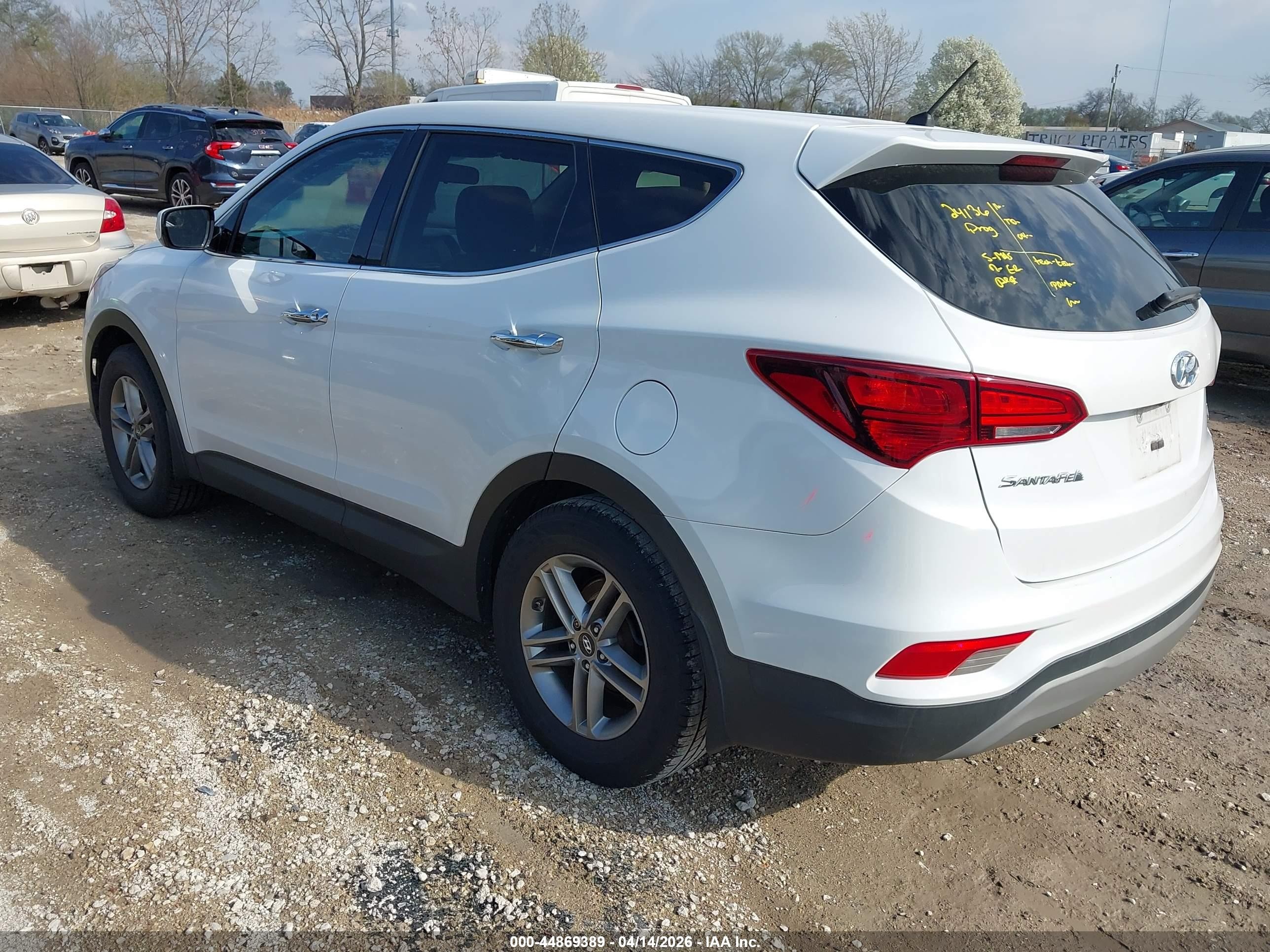 2018 Hyundai Santa Fe VIN 5XYZT3LBXJG551397 IAAI salvage auction — Rear End, Salvage (Indiana), sold $2,250 on 2026-07-11 (photo 3)