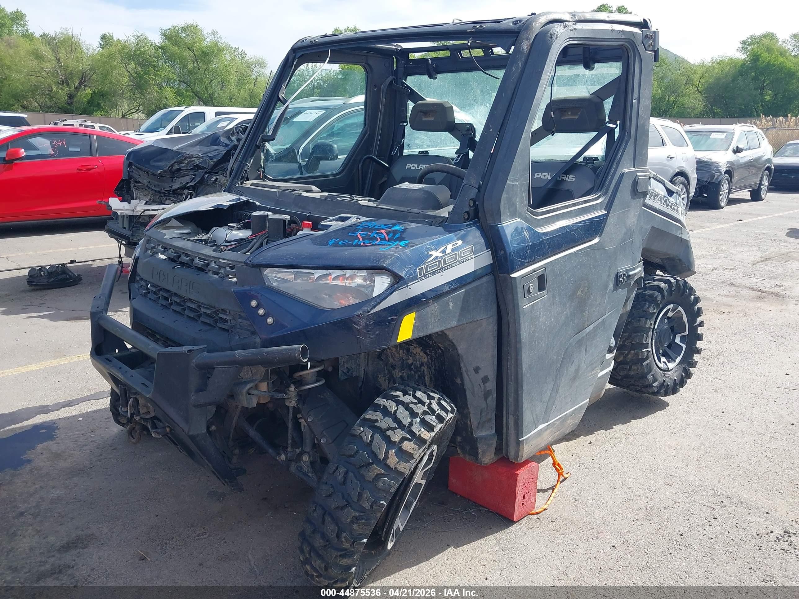 2019 Polaris Ranger VIN 4XARRU99XK8899936 IAAI salvage auction — Front & Rear, Salvage (Idaho), sold $2,800 on 2026-07-09 (photo 2)