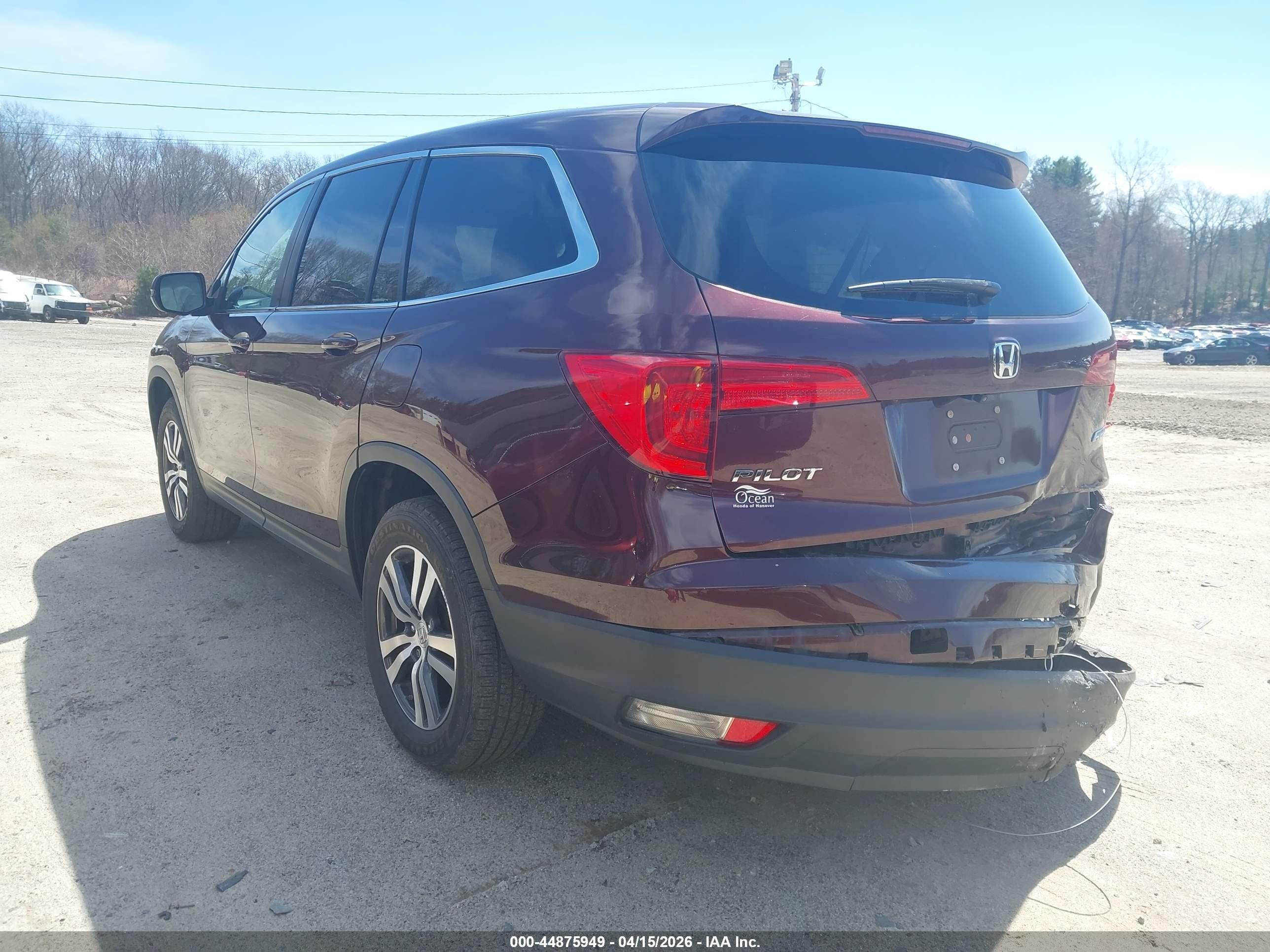 2017 Honda Pilot VIN 5FNYF6H38HB067980 IAAI salvage auction — Rear End, Salvage (Arizona), sold $3,700 on 2026-07-07 (photo 3)