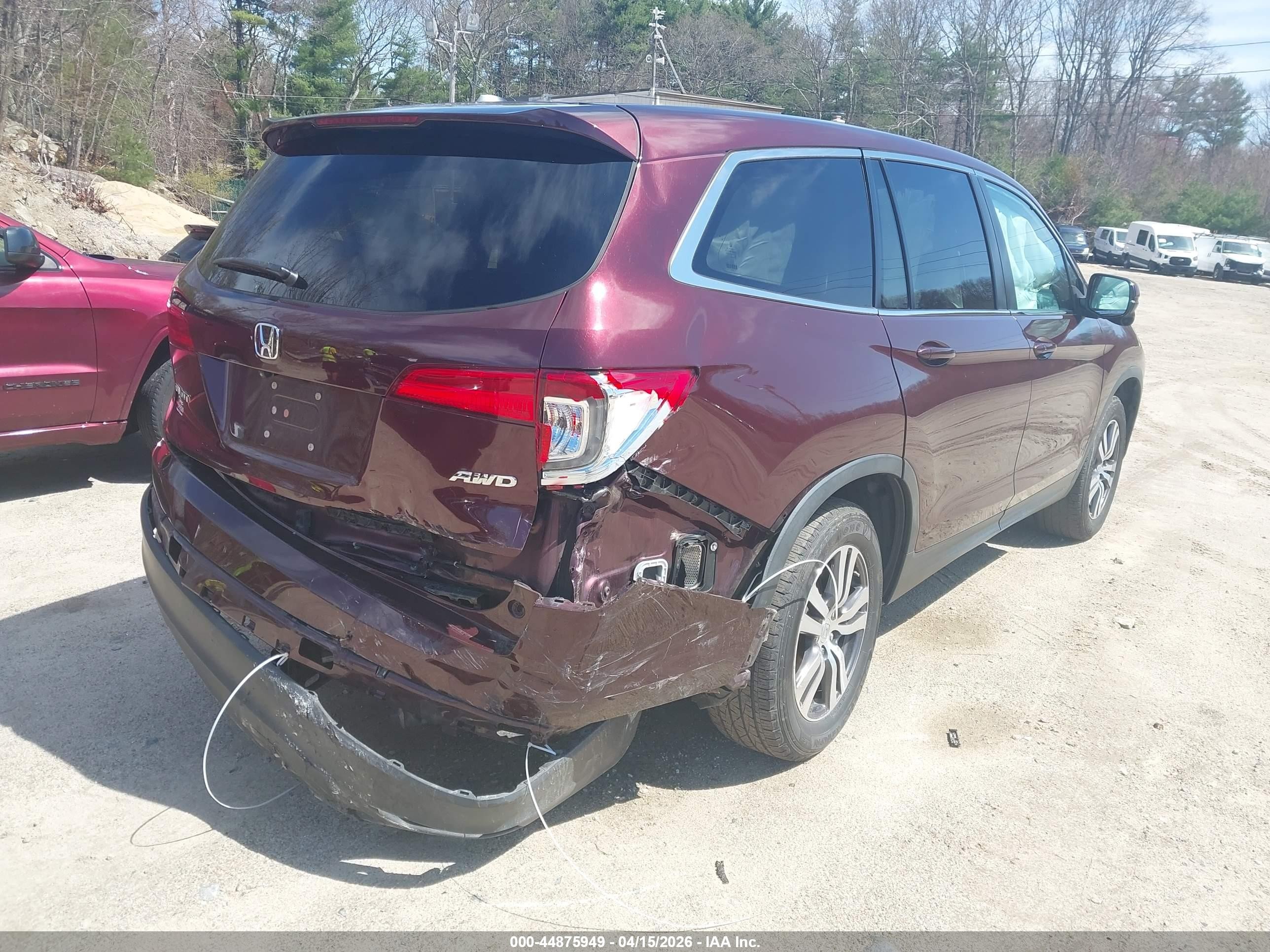 2017 Honda Pilot VIN 5FNYF6H38HB067980 IAAI salvage auction — Rear End, Salvage (Arizona), sold $3,700 on 2026-07-07 (photo 4)